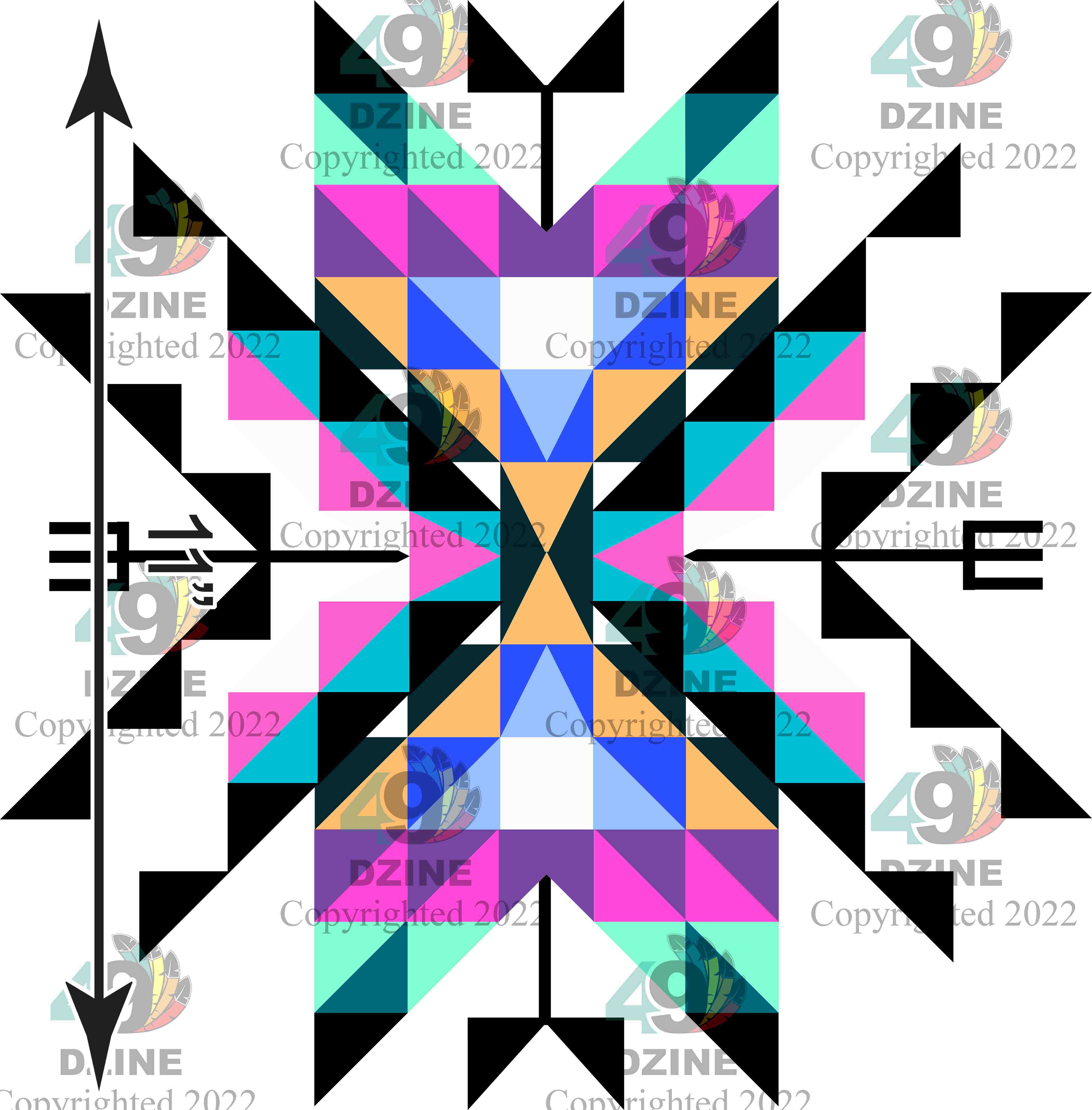 11-inch Geometric Transfer Medicine Lodge Transfers 49 Dzine