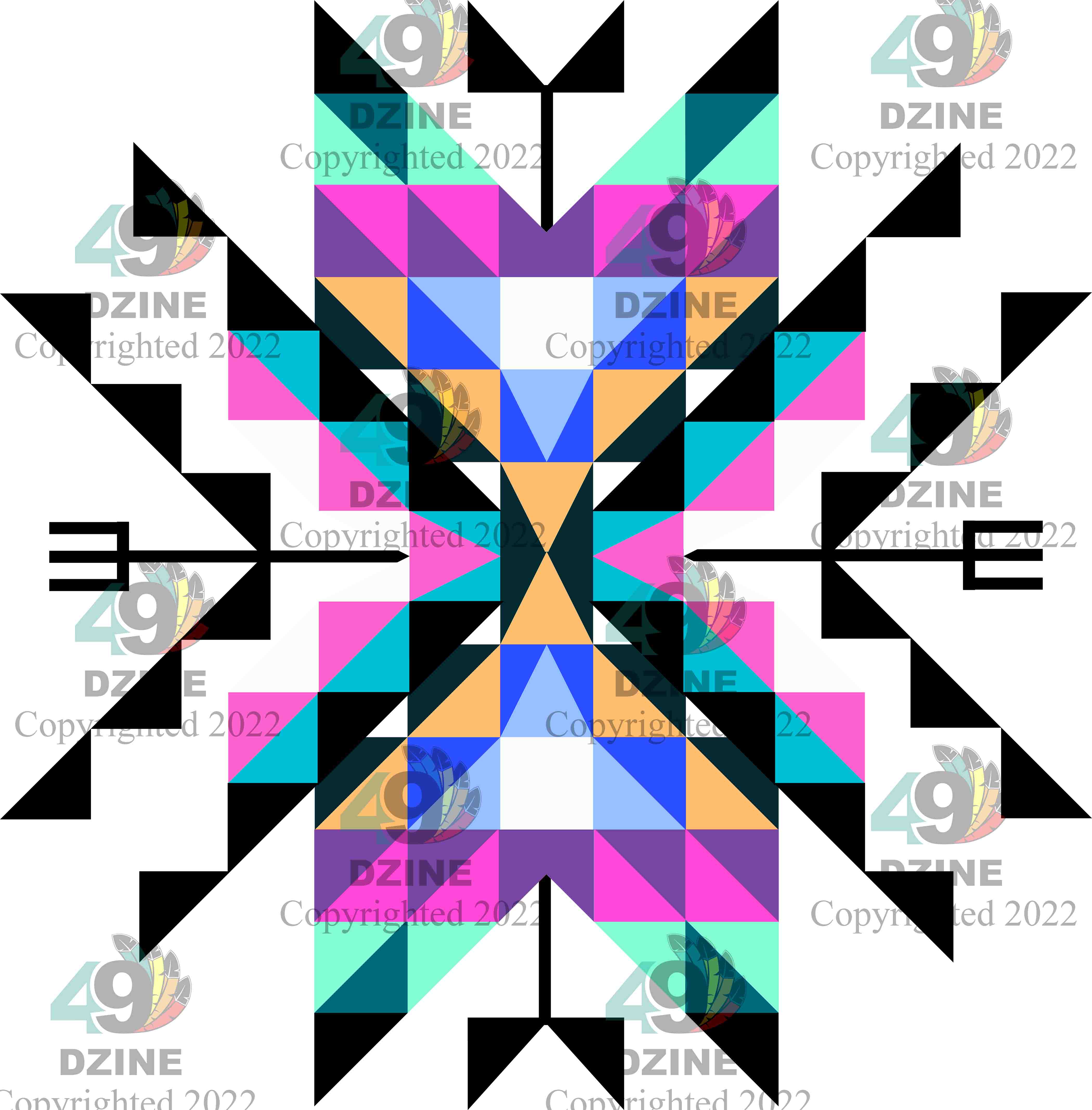 11-inch Geometric Transfer Medicine Lodge Transfers 49 Dzine Medicine Lodge Black