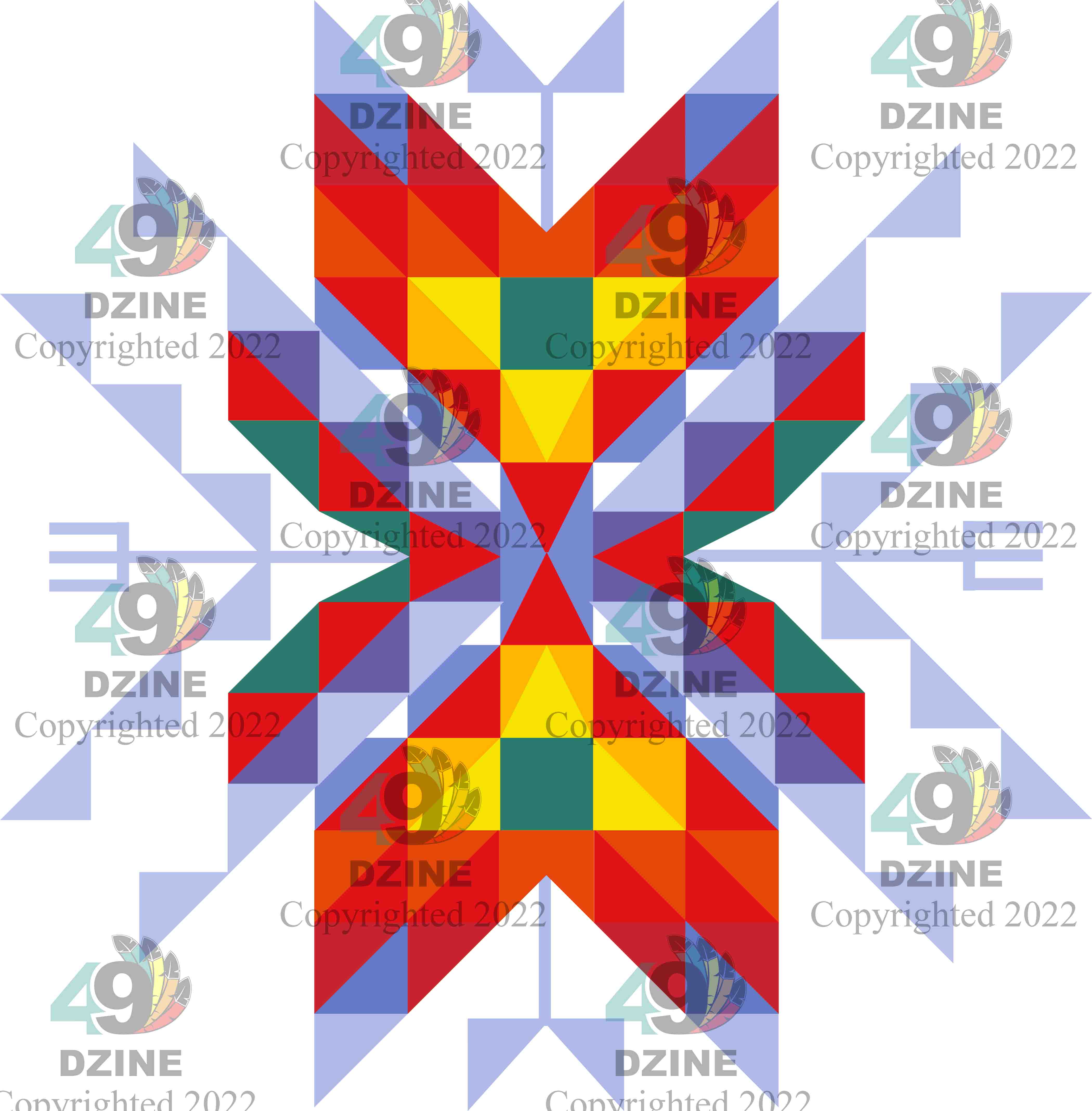 11-inch Geometric Transfer Medicine Lodge Transfers 49 Dzine Medicine Lodge Fire