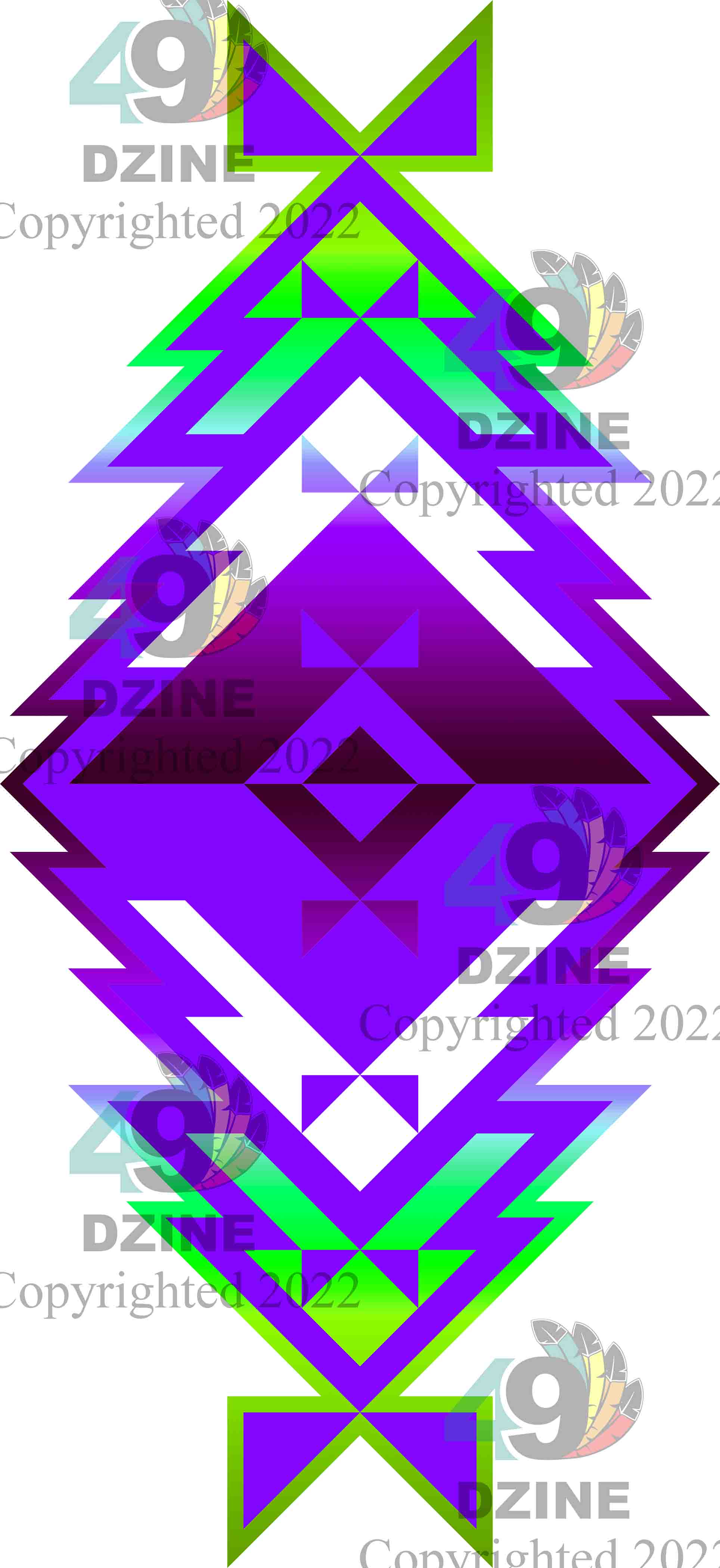 11-inch Geometric Transfer Meta Tipi Transfers 49 Dzine Meta Tipi Purple