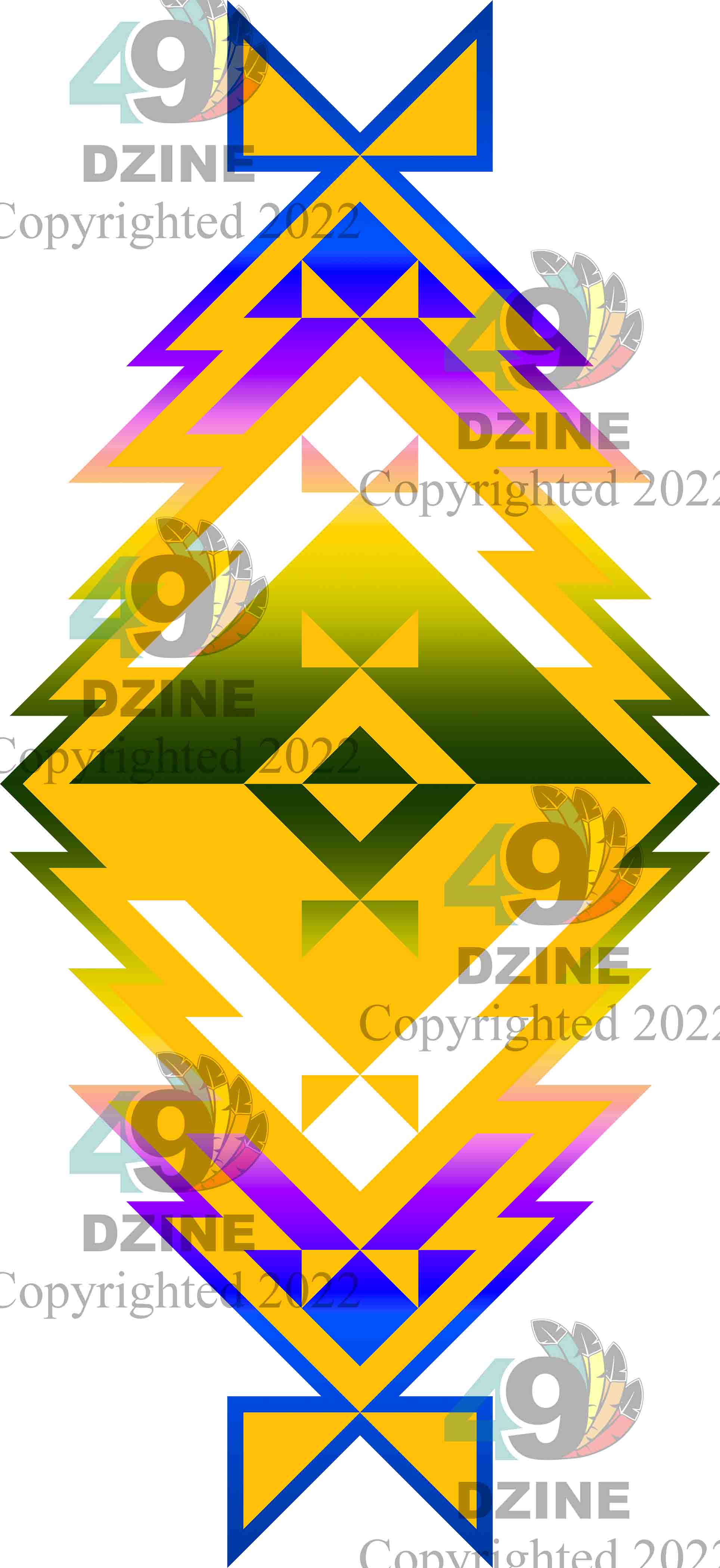 11-inch Geometric Transfer Meta Tipi Transfers 49 Dzine Meta Tipi Yellow