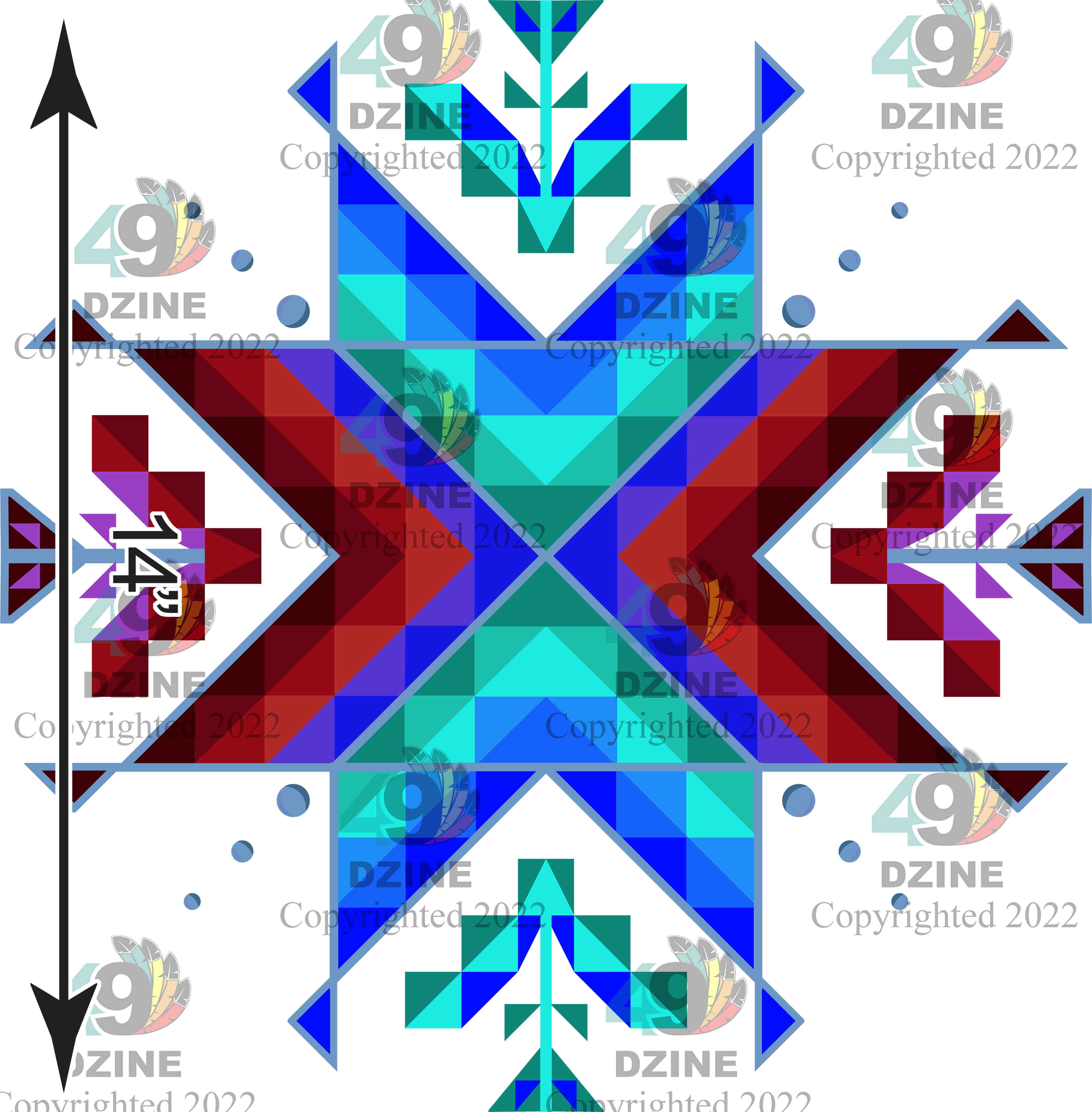 14-inch Geometric Transfer Dream of the Ancestors Transfers 49 Dzine