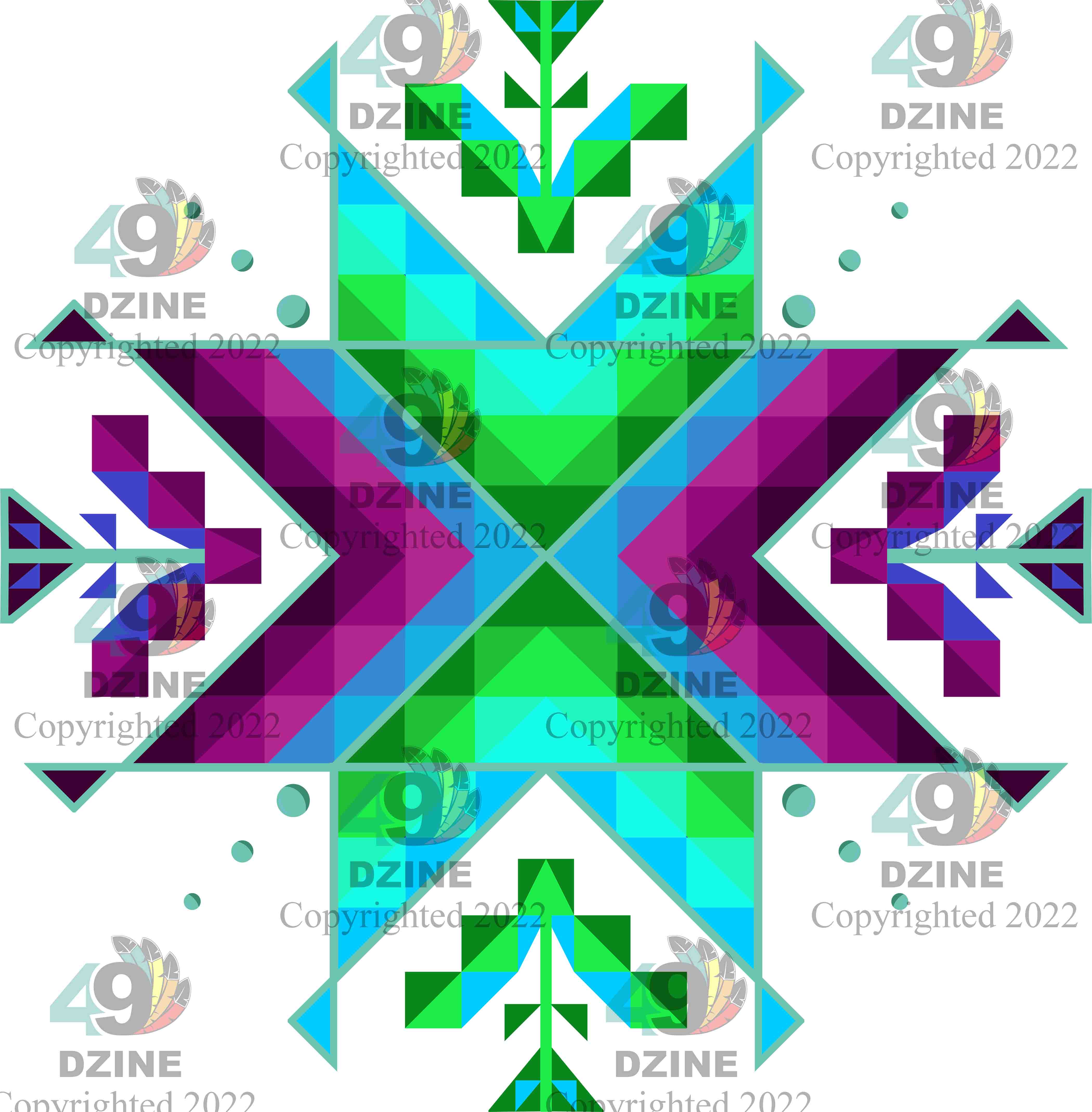 14-inch Geometric Transfer Dream of the Ancestors Transfers 49 Dzine Dream of the Ancestors Lake