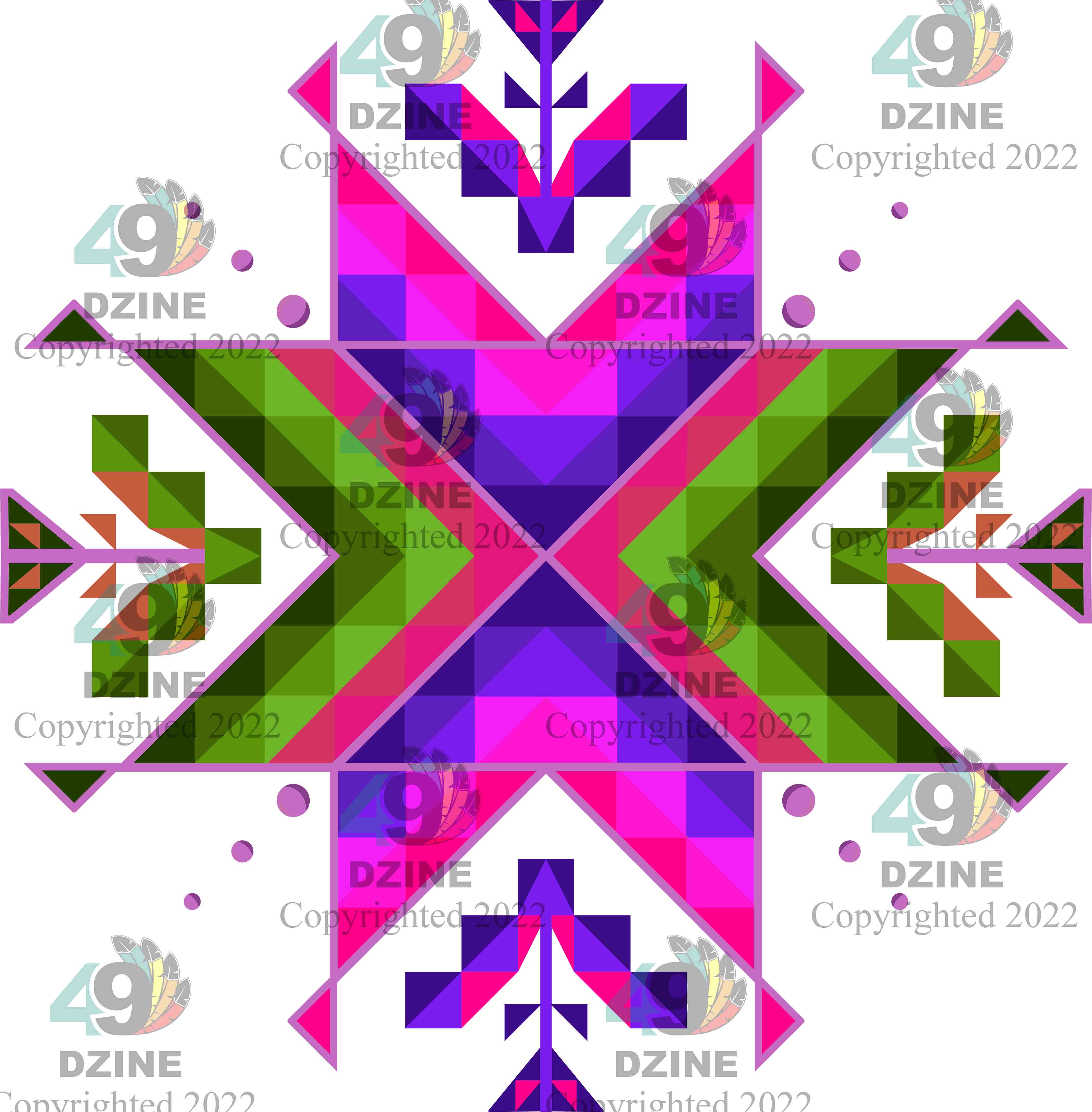 14-inch Geometric Transfer Dream of the Ancestors Transfers 49 Dzine Dream of the Ancestors Rose