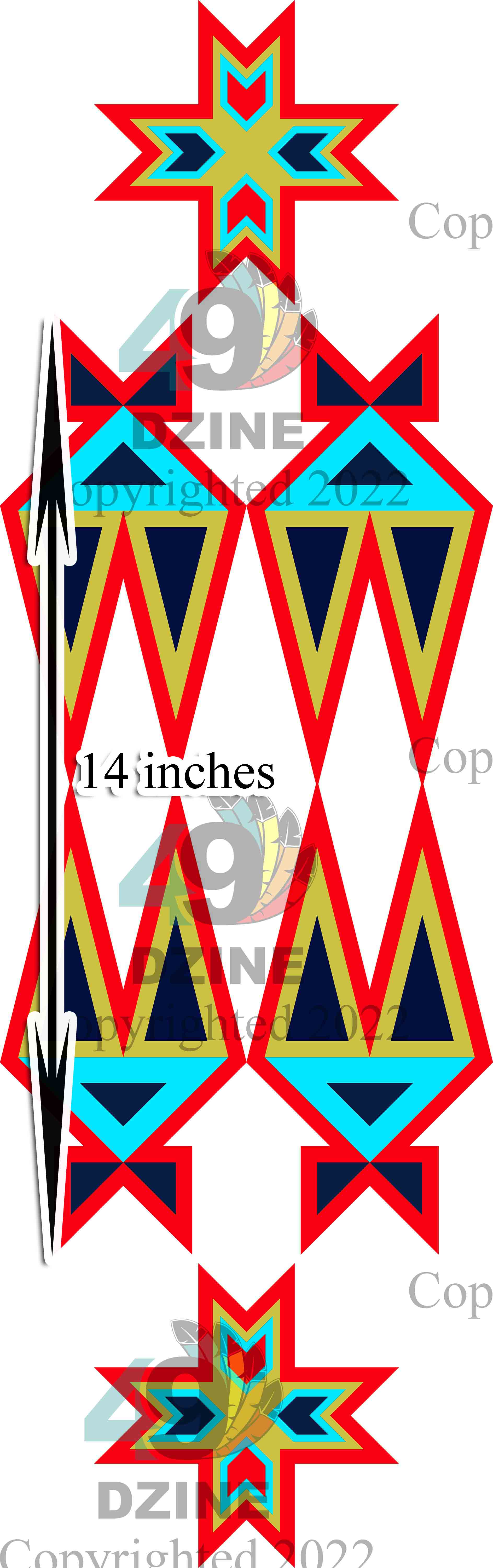14-inch Geometric Transfer Four Directions Lodges Transfers 49 Dzine