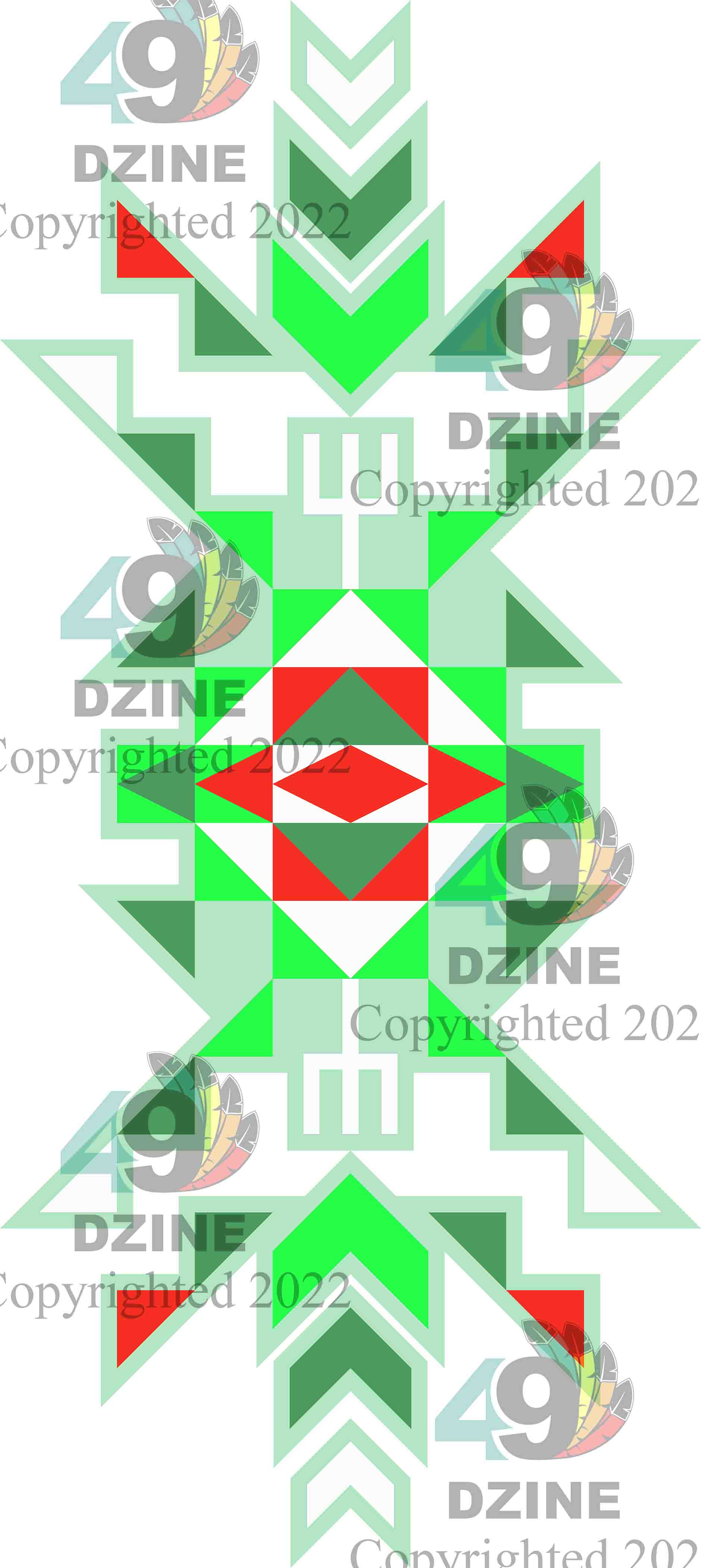 14-inch Geometric Transfer Geo Sunset Transfers 49 Dzine Sunset Geo Mint