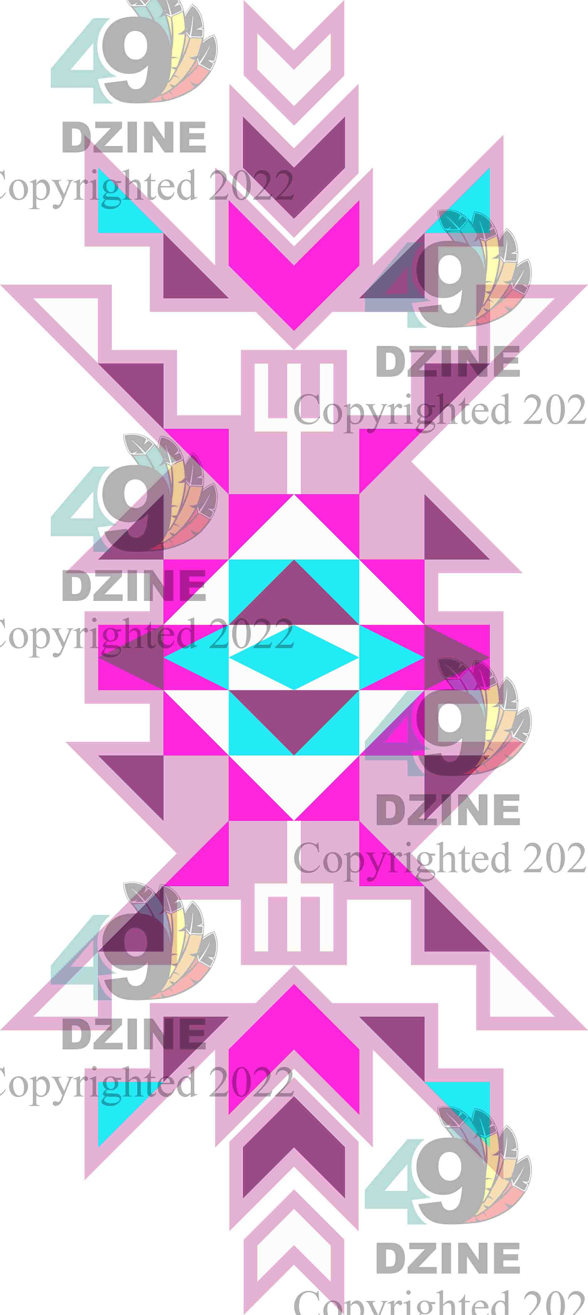 14-inch Geometric Transfer Geo Sunset Transfers 49 Dzine Sunset Geo Pink