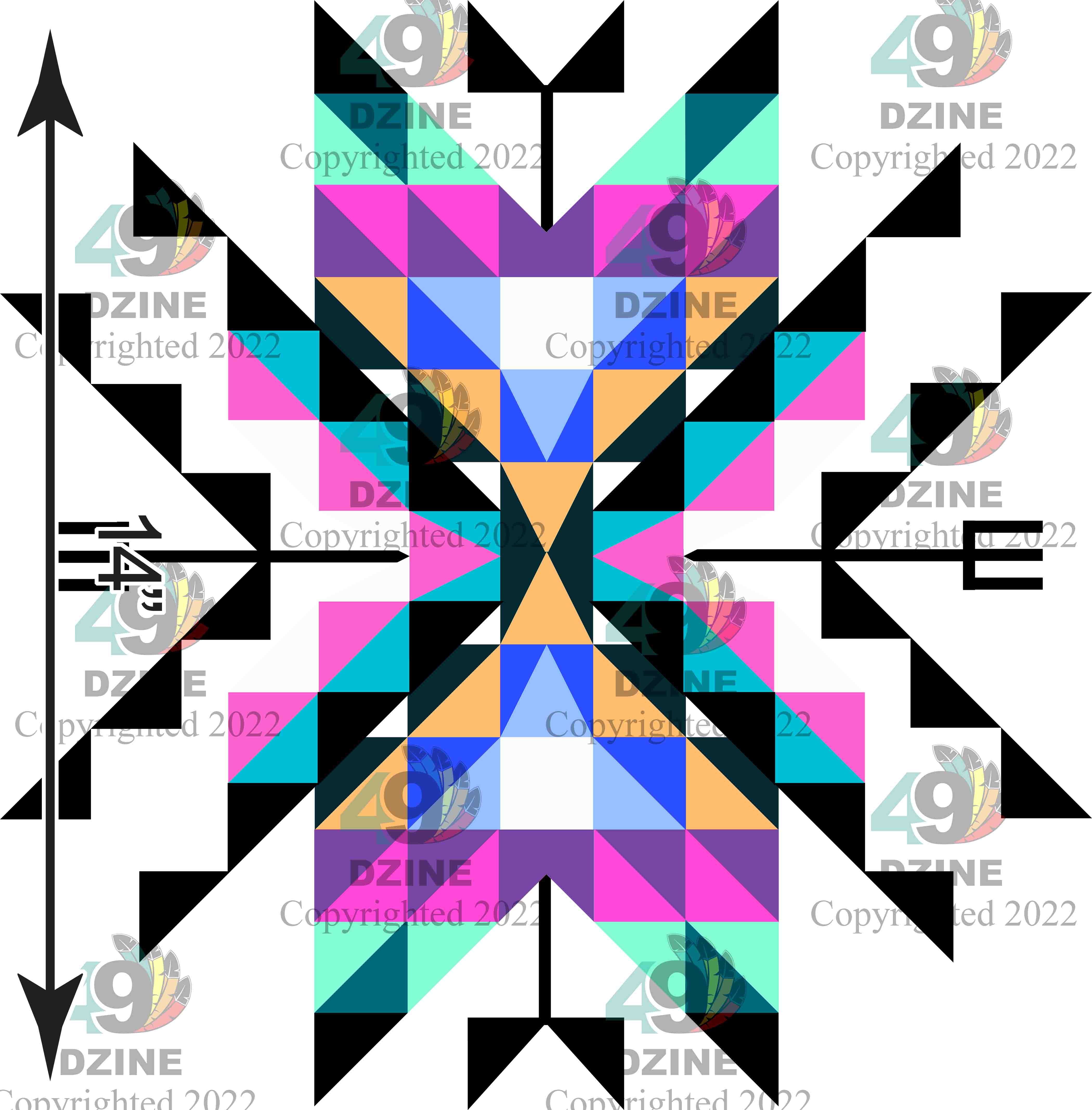 14-inch Geometric Transfer Medicine Lodge Transfers 49 Dzine