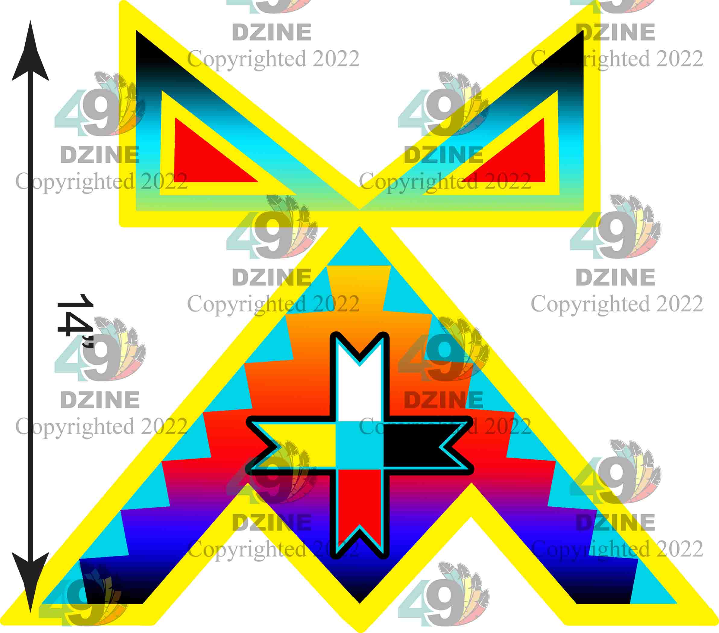 14-inch Geometric Transfer Rainbow Lodge Transfers 49 Dzine