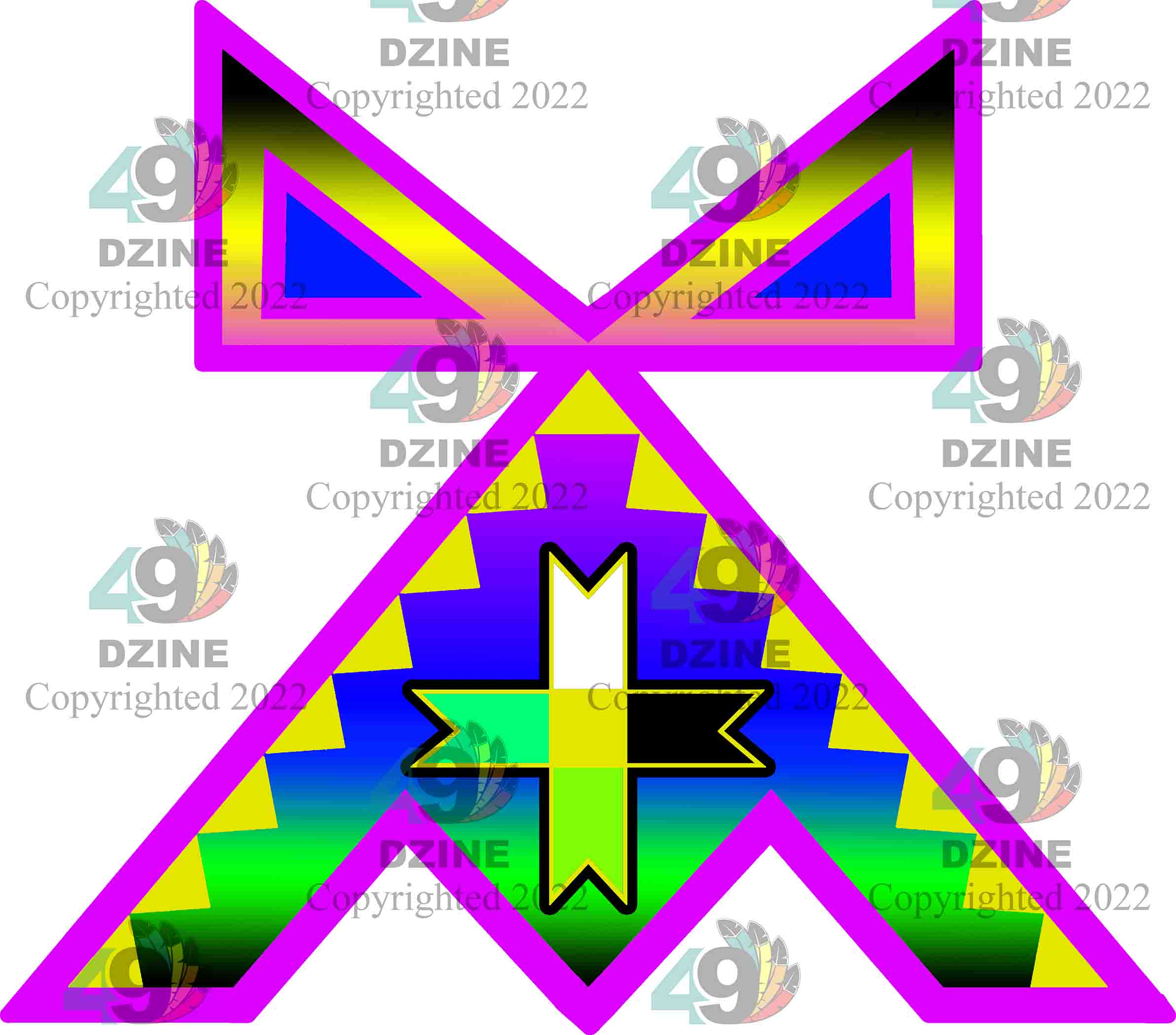 14-inch Geometric Transfer Rainbow Lodge Transfers 49 Dzine Rainbow Lodge IV
