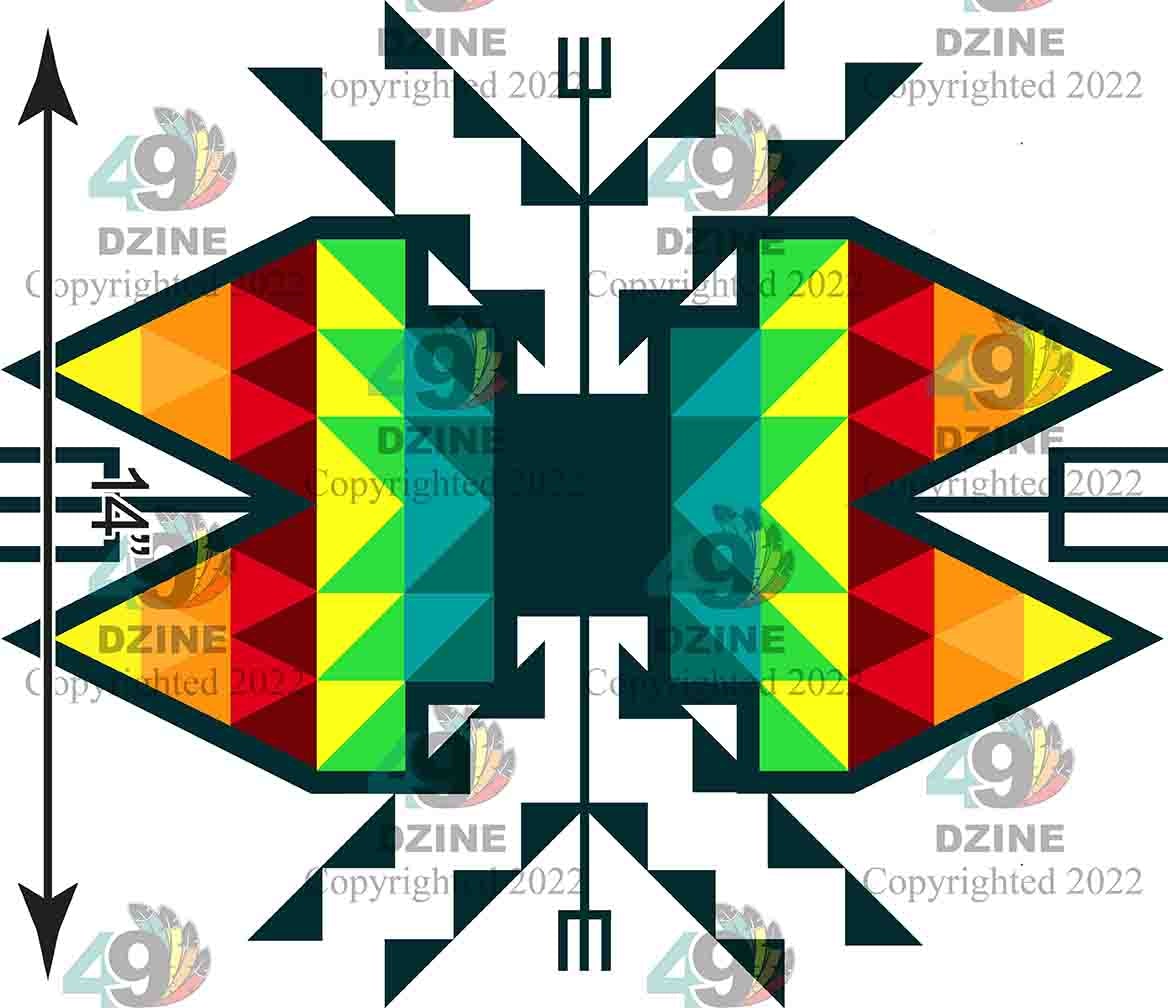 14-inch Geometric Transfer Sacred Trust Transfers 49 Dzine 