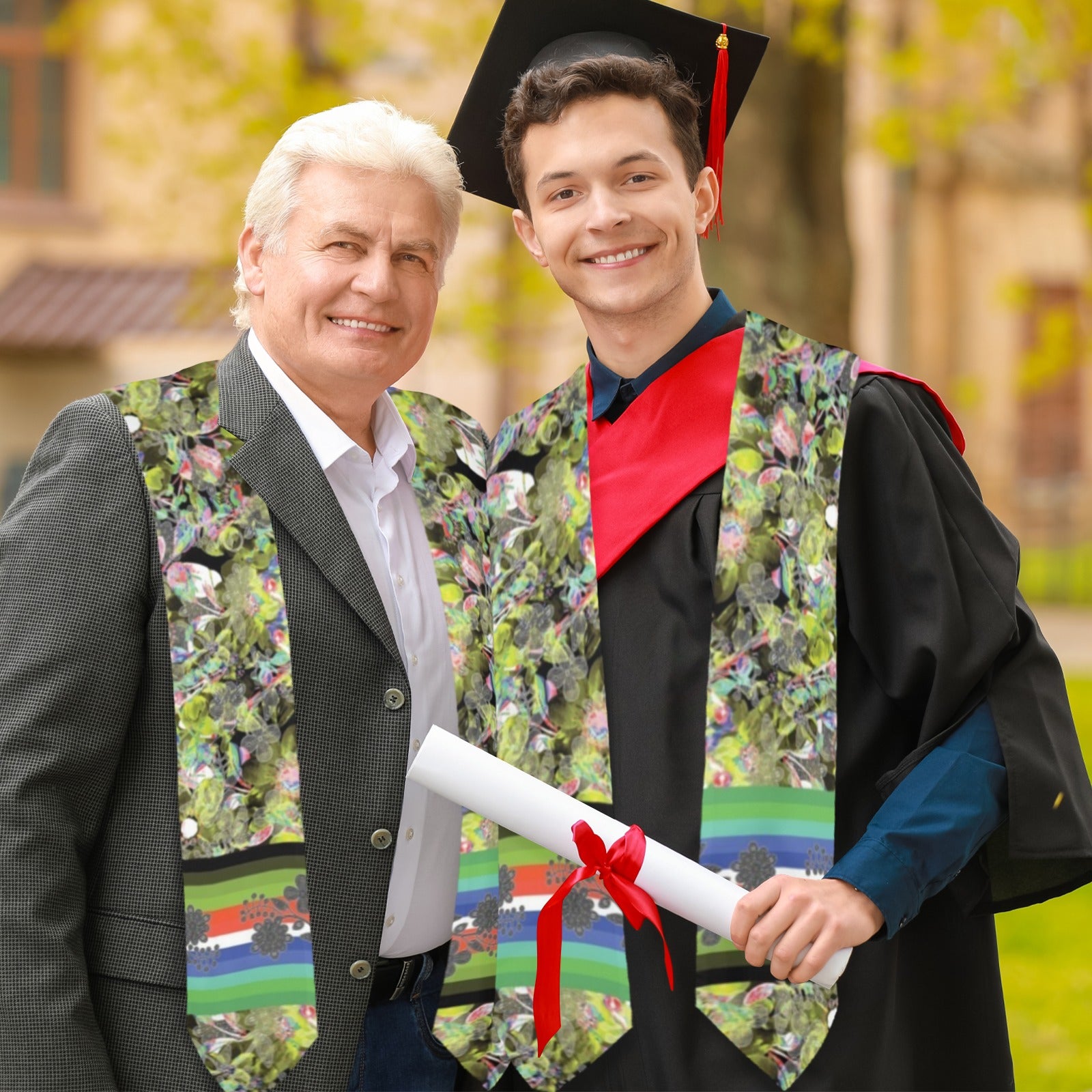 Culture in Nature Green Leaf Graduation Stole