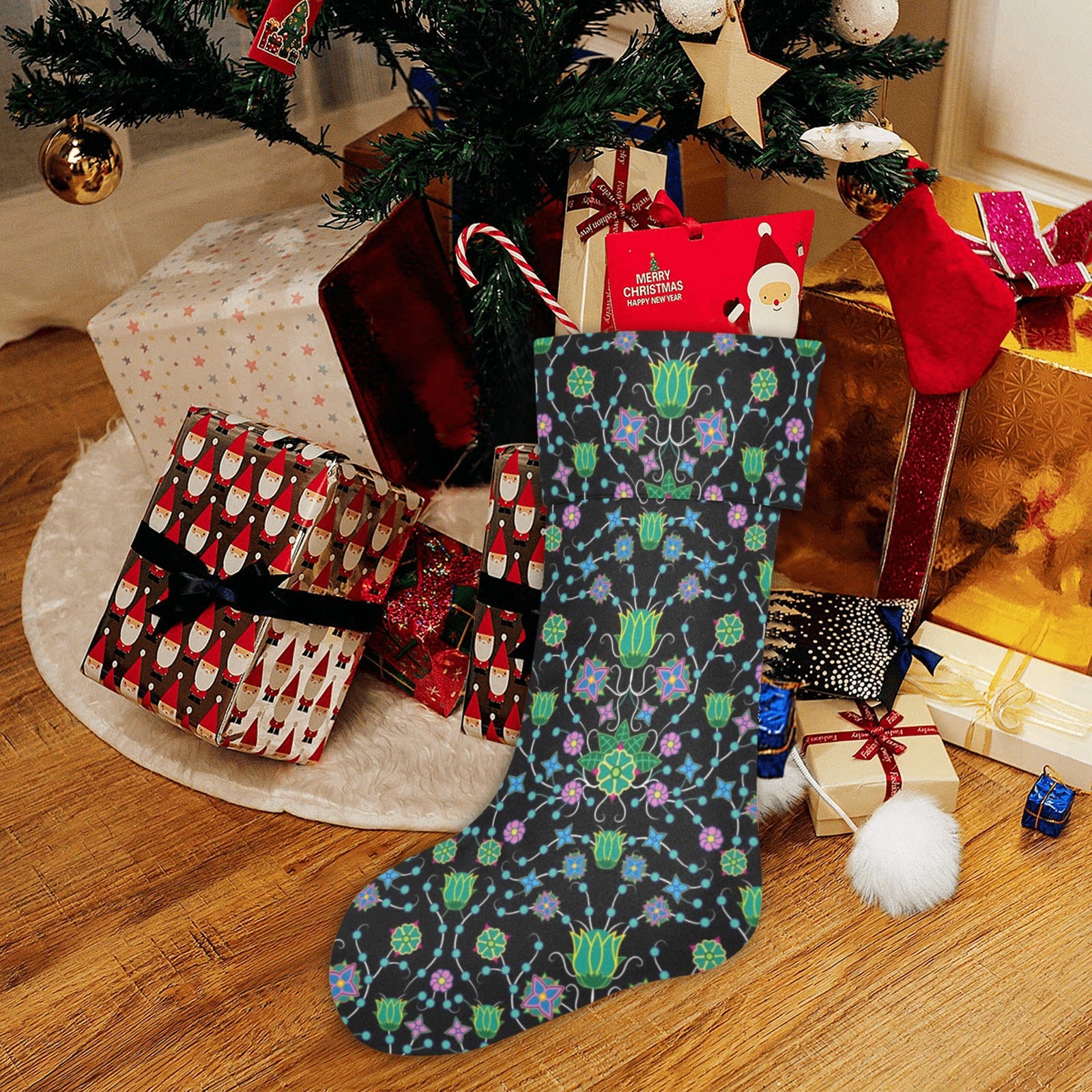 Floral Damask Garden Christmas Stocking