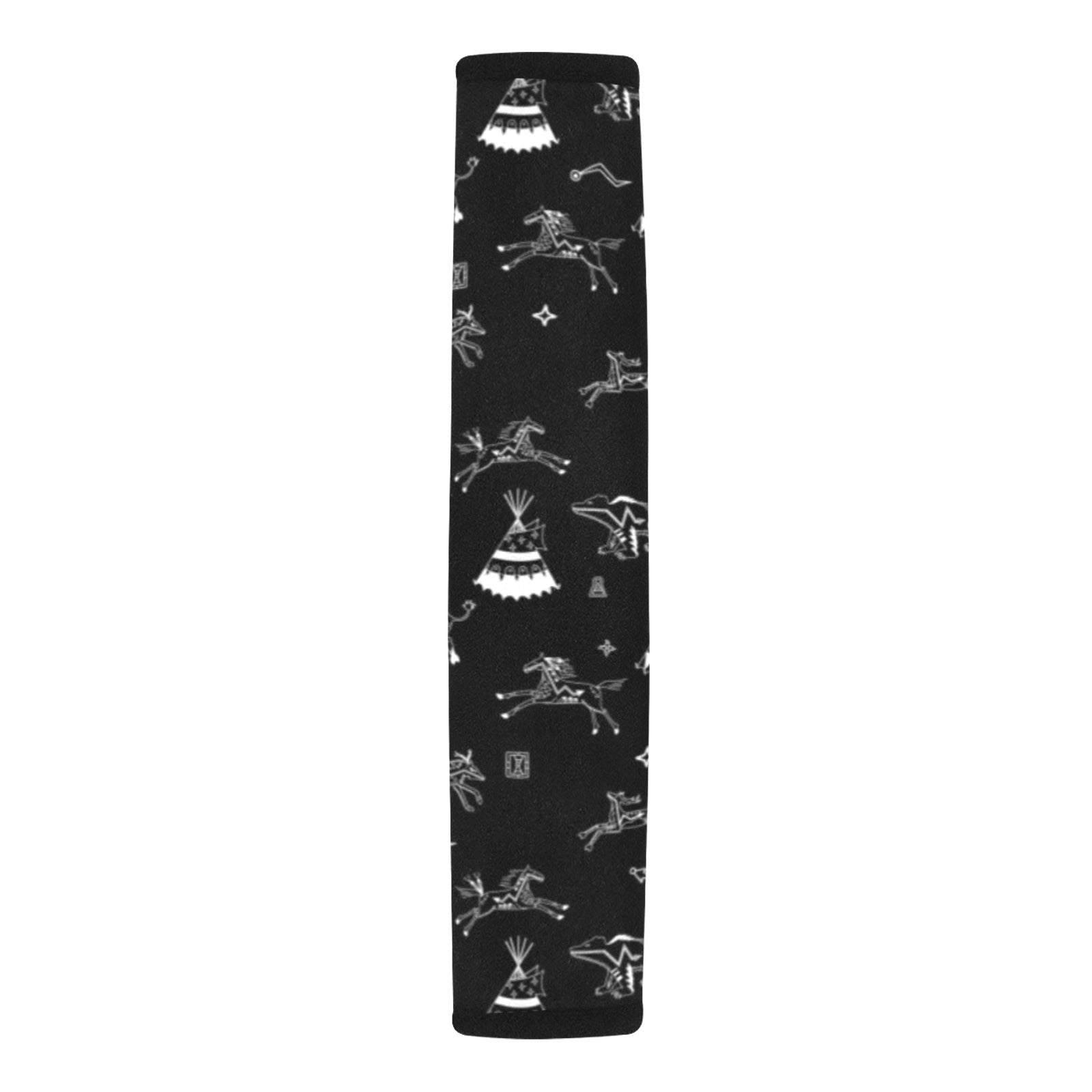 Ledger Dabbles Black Car Seat Belt Cover 7''x12.6'' (Pack of 2)