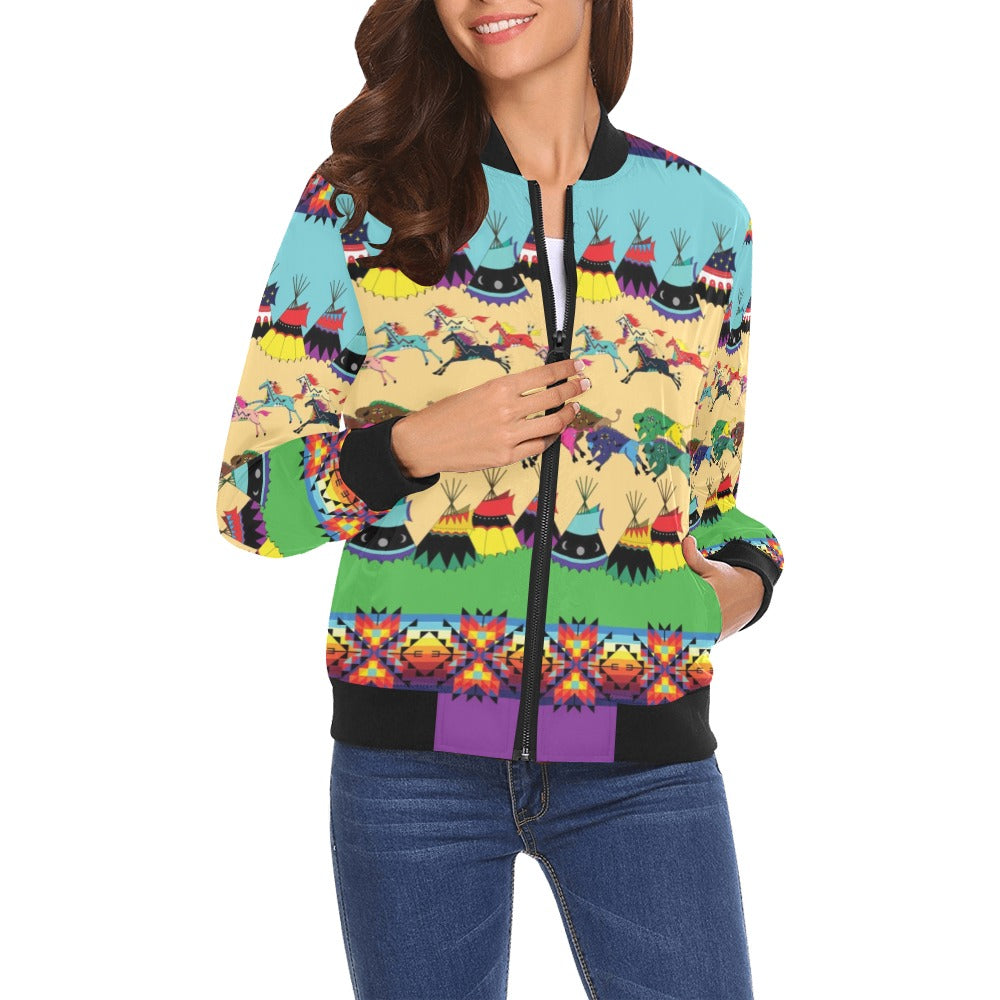 Prairie Bison Bomber Jacket for Women