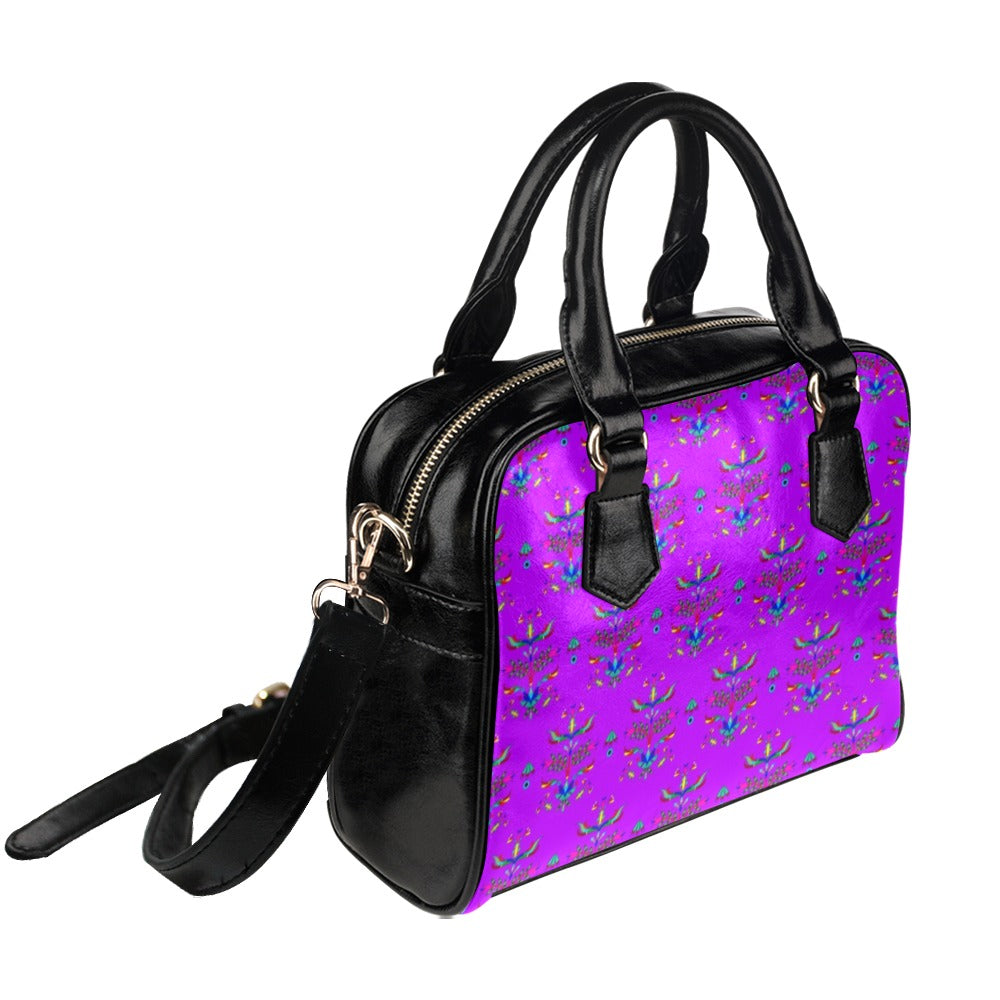 Dakota Damask Purple Shoulder Handbag
