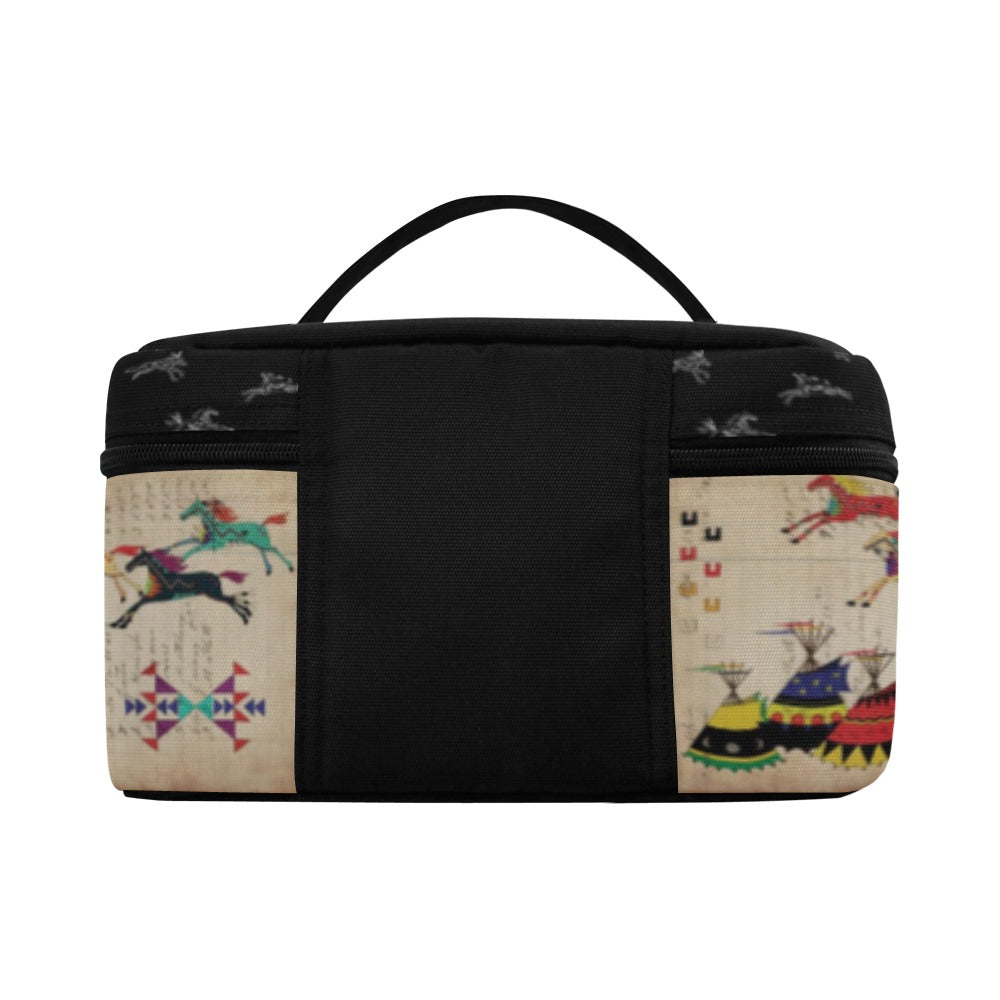 Horses Running Black Sky Cosmetic Bag/Large