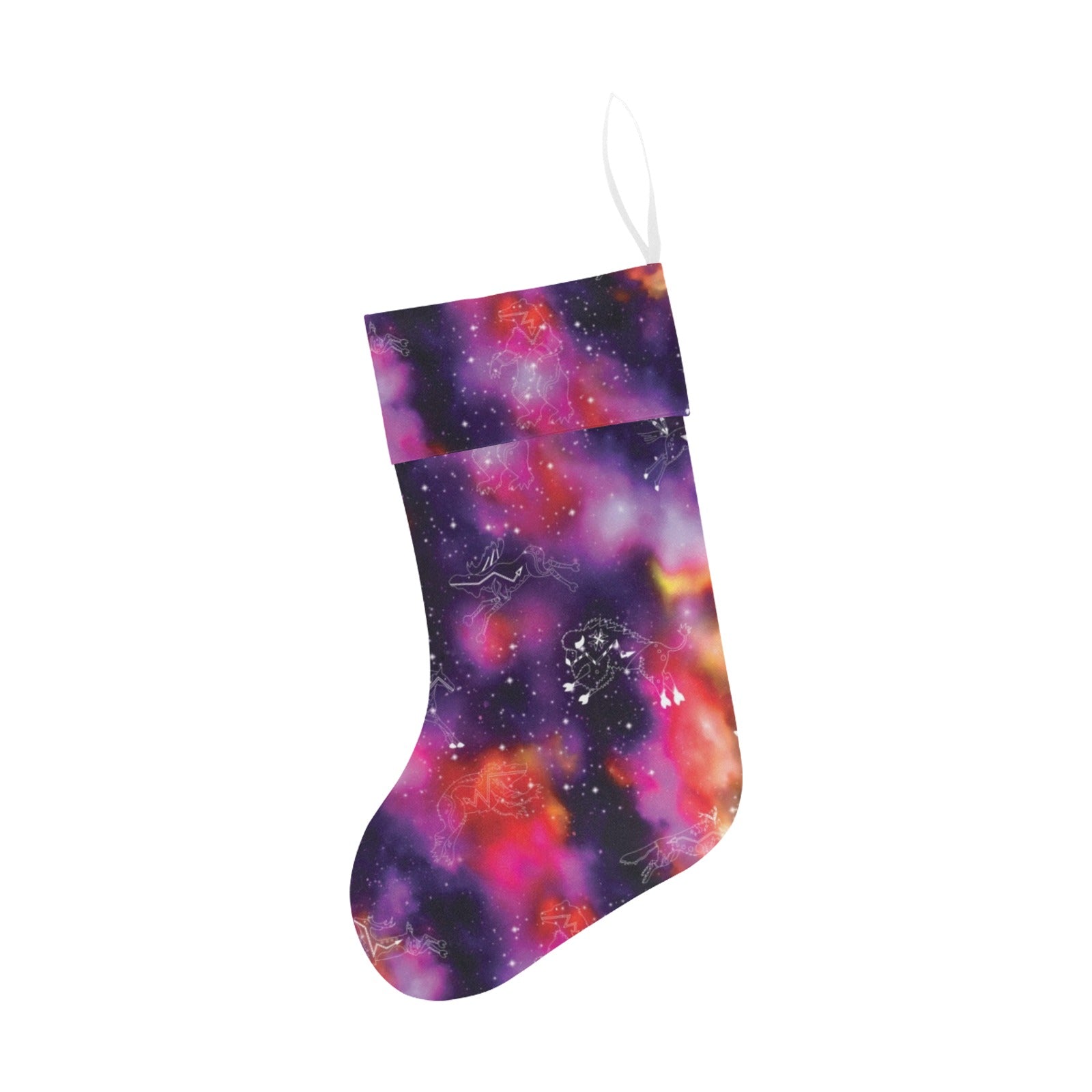 Animal Ancestors 9 Cosmic Swirl Purple and Red Christmas Stocking