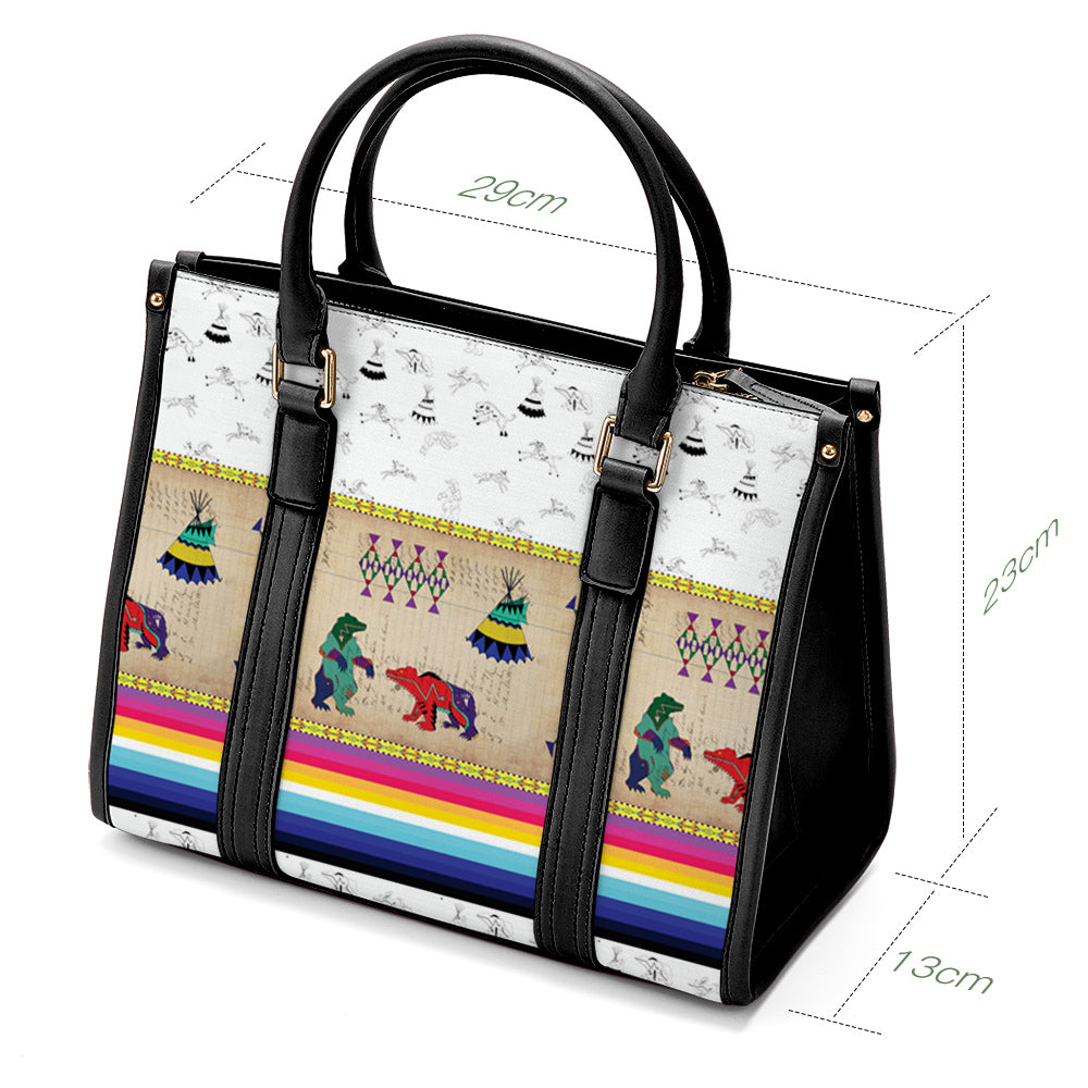 Bear Ledger White Clay Convertible Hand or Shoulder Bag