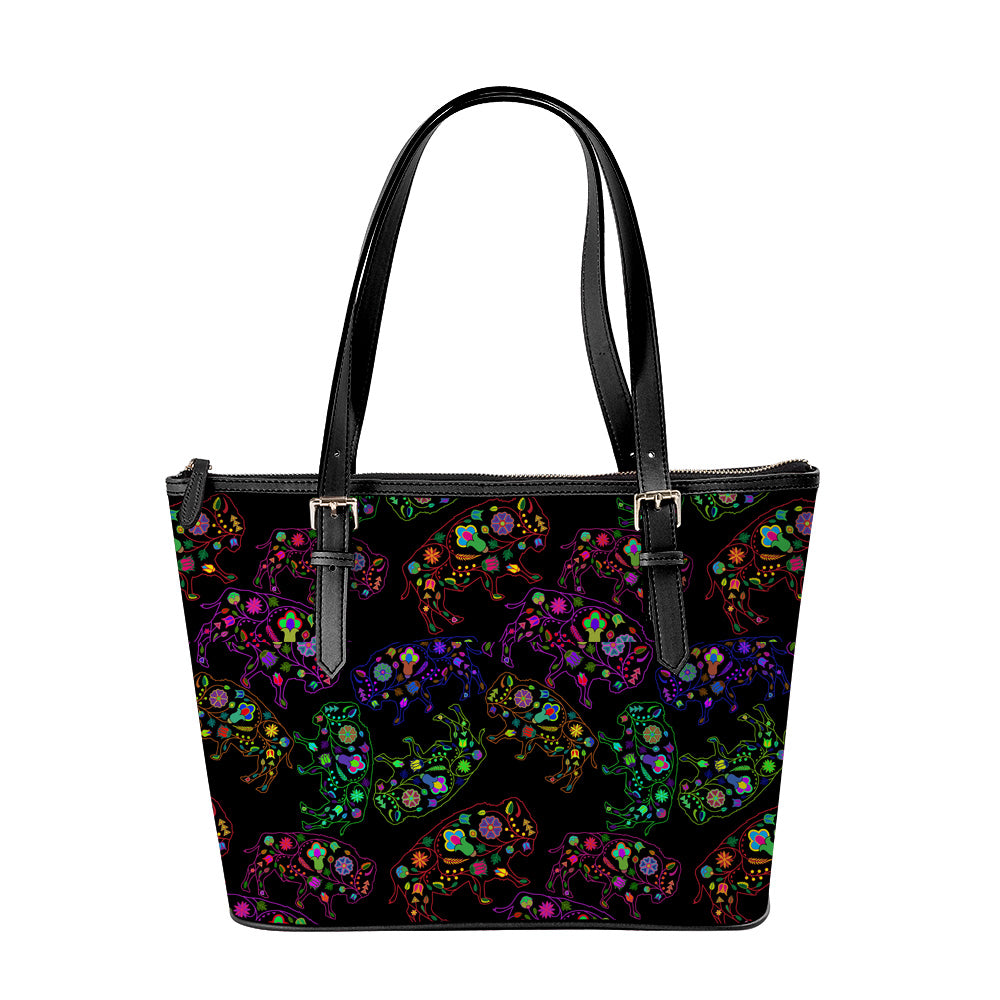 Floral Buffalo Neon Large Tote Shoulder Bag