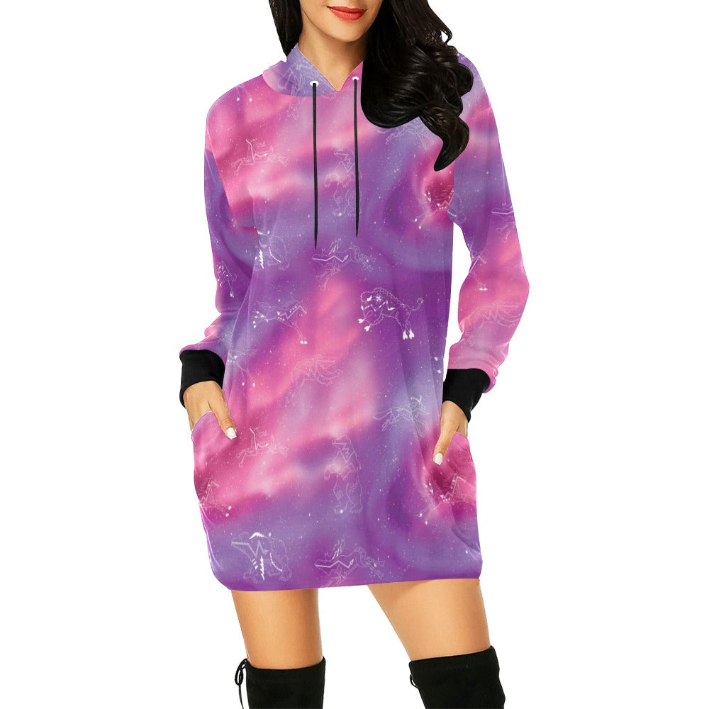 Animal Ancestors 7 Aurora Gases Pink and Purple Hoodie Dress