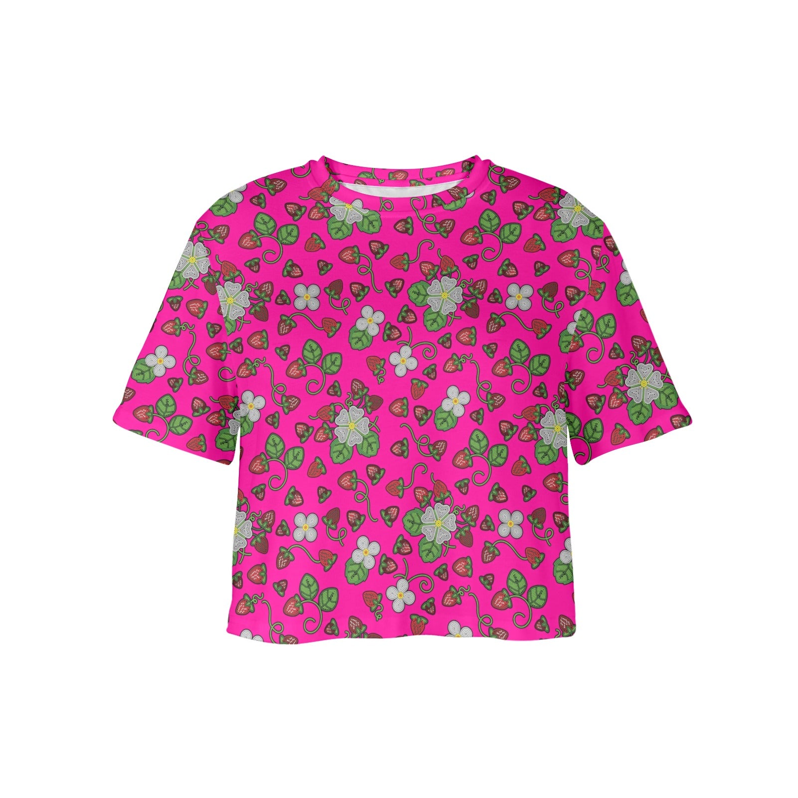 Strawberry Dreams Blush Women's Cropped T-shirt