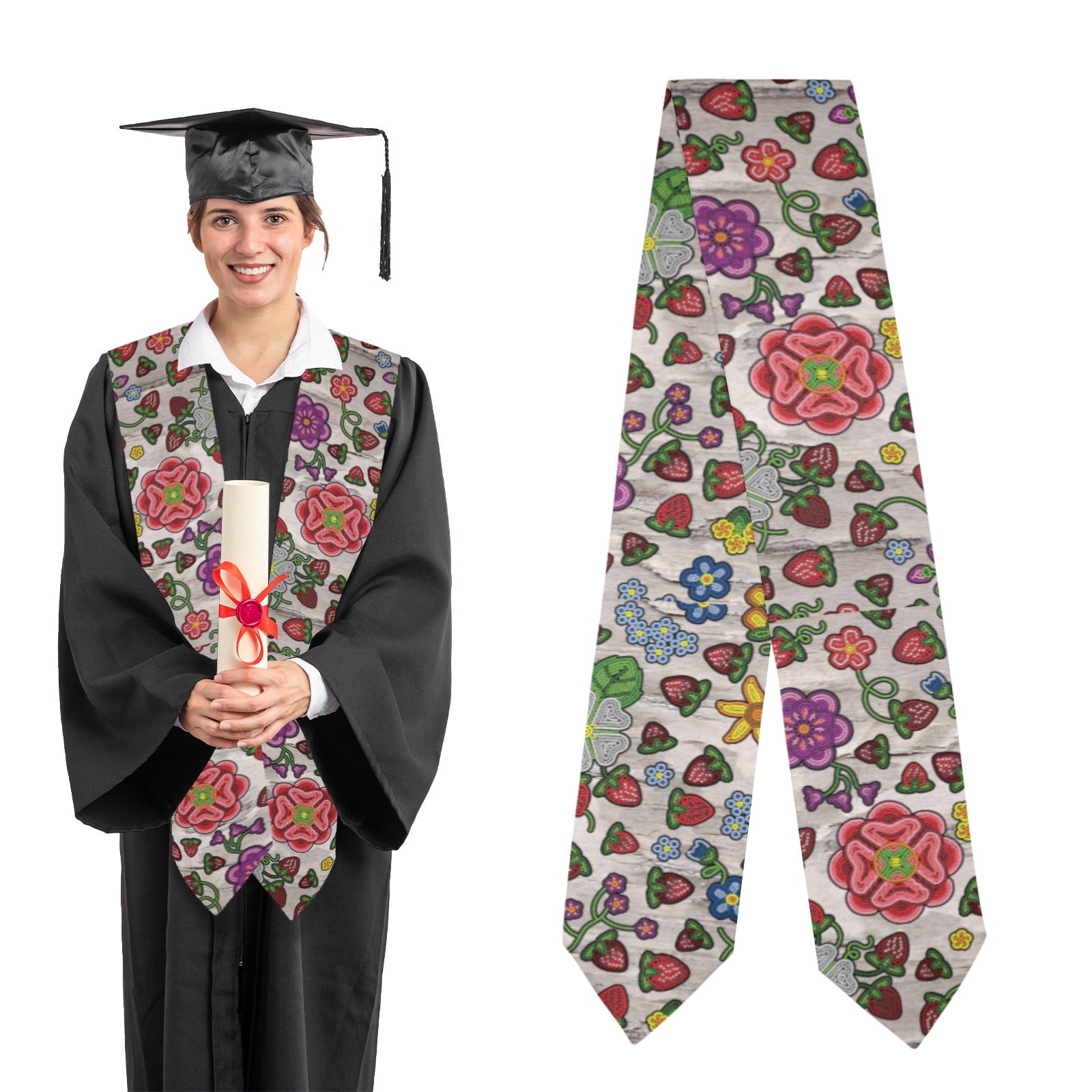 Berry Pop Bright Birch Graduation Stole