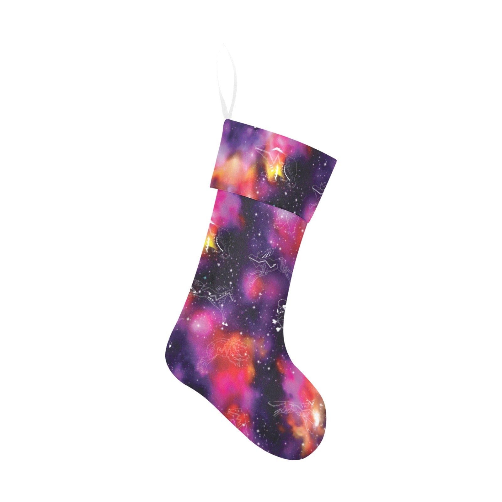 Animal Ancestors 9 Cosmic Swirl Purple and Red Christmas Stocking