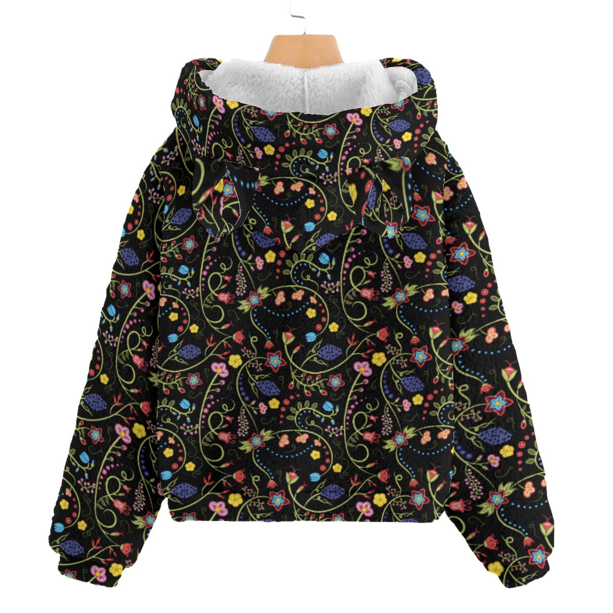 Fresh Fleur Midnight Kid’s Borg Fleece Hoodie With Ear