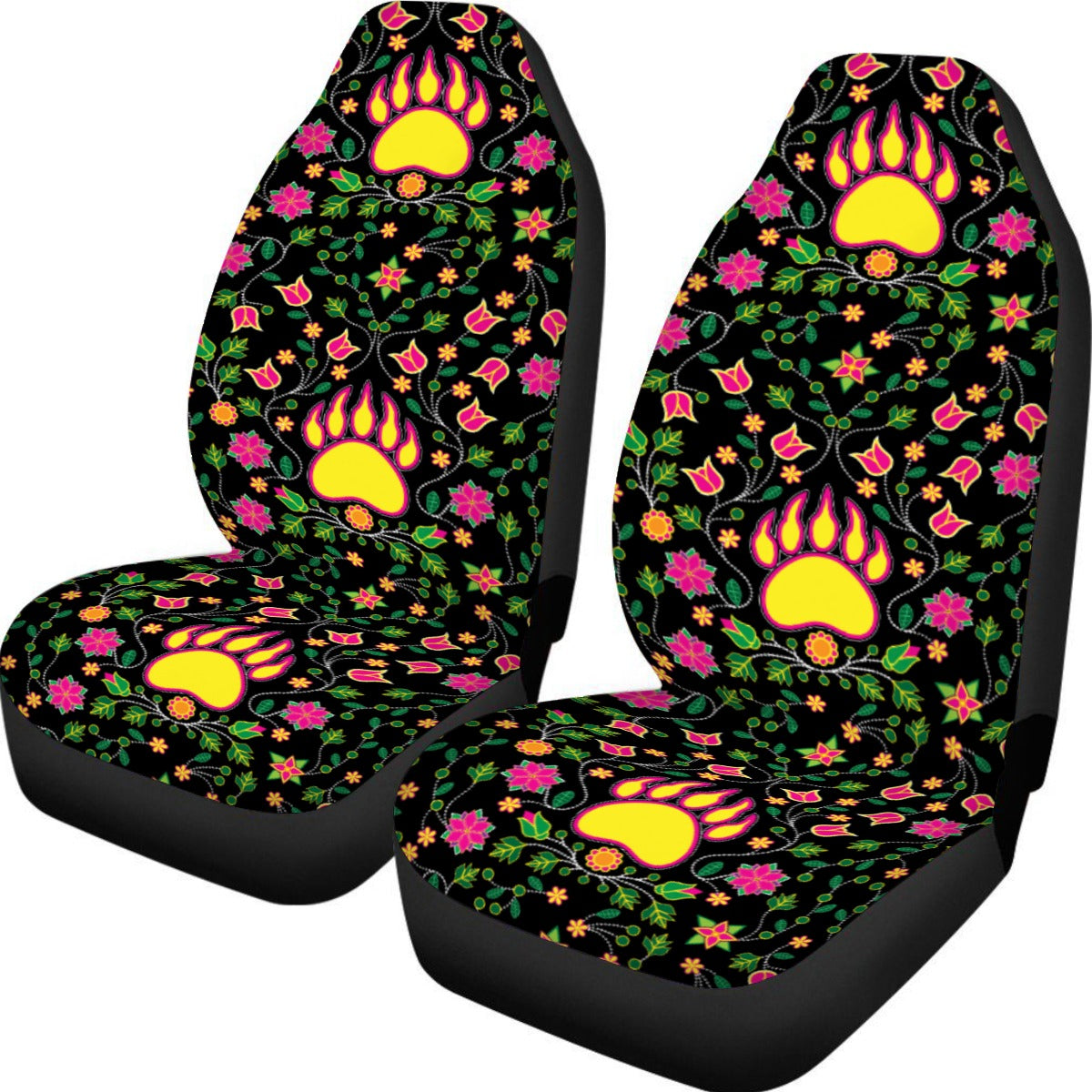 Floral Bearpaw Universal Car Seat Cover With Thickened Back