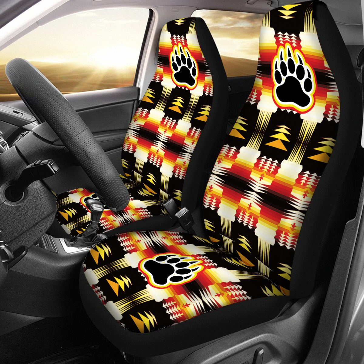 Medicine Wheel Sage Bearpaw Universal Car Seat Cover With Thickened Back