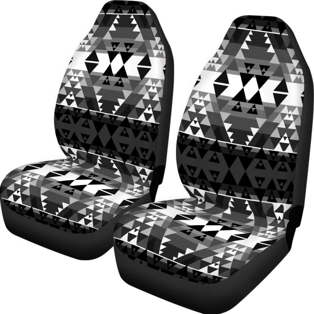 Writing on Stone Black and White Universal Car Seat Cover With Thickened Back