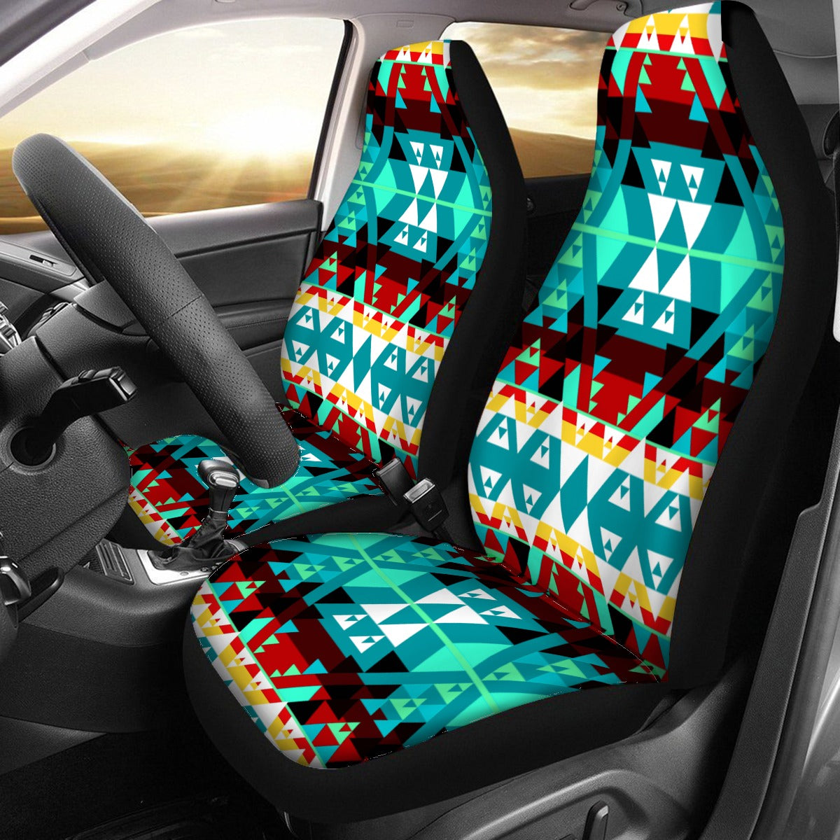 Writing on Stone Wheel Universal Car Seat Cover With Thickened Back