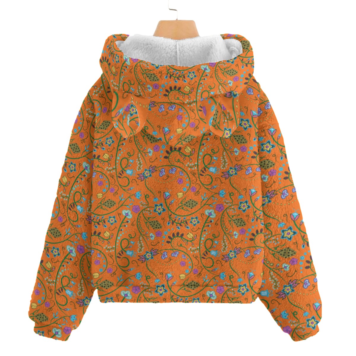 Fresh Fleur Carrot Kid’s Borg Fleece Hoodie With Ear