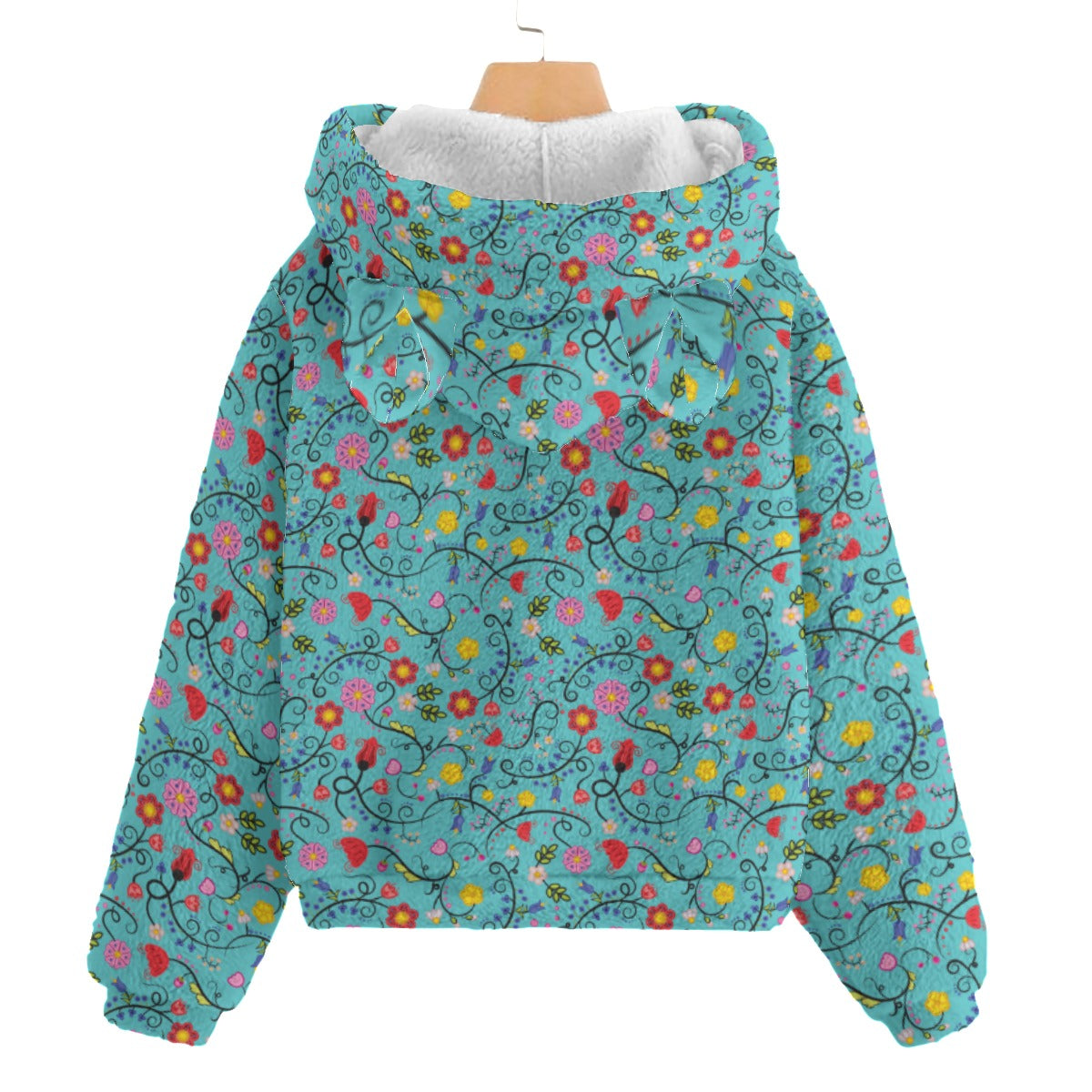 Nipin Blossom Sky Kid’s Borg Fleece Hoodie With Ear