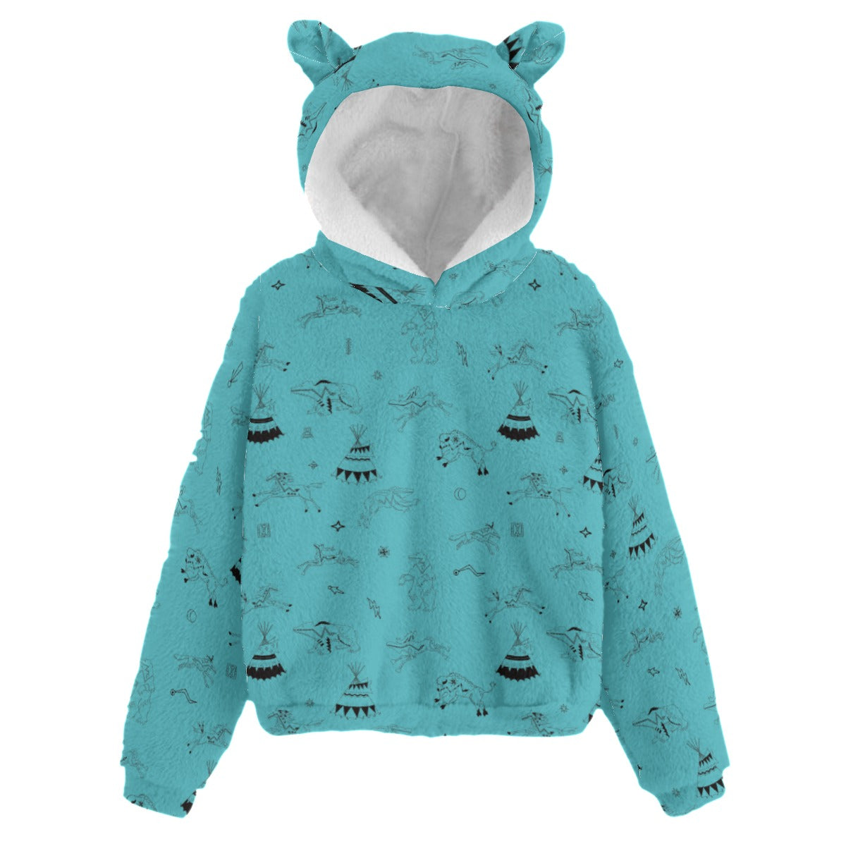 Fleece hoodie with ears on sale