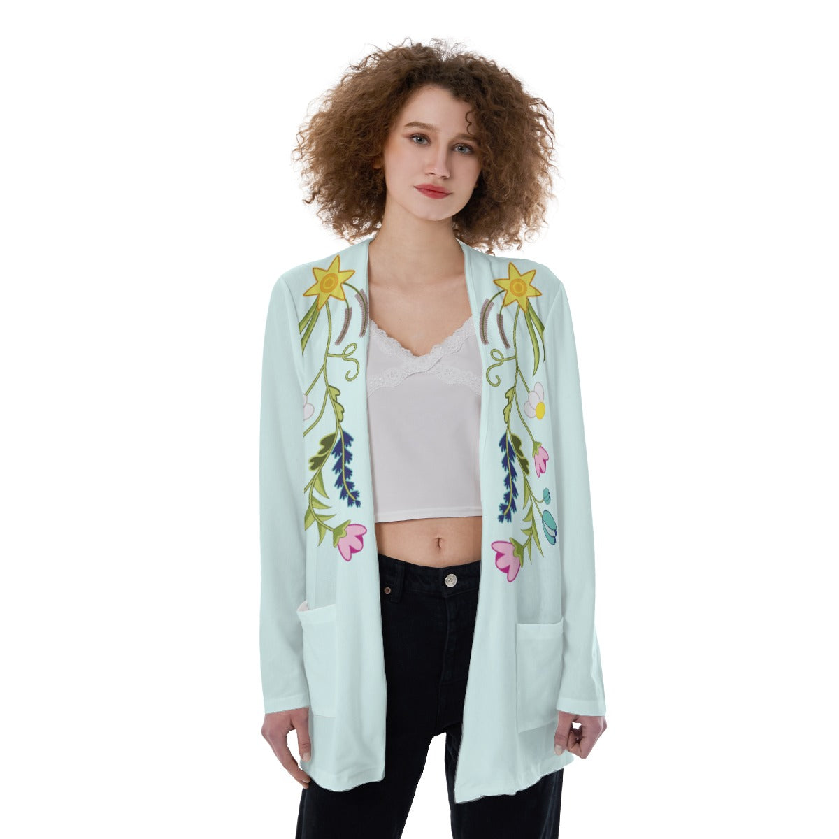 Cerulean Prairie Spring Women's Pocket Cardigan