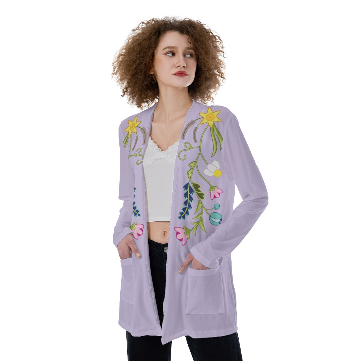 Plum Prairie Spring Women's Pocket Cardigan