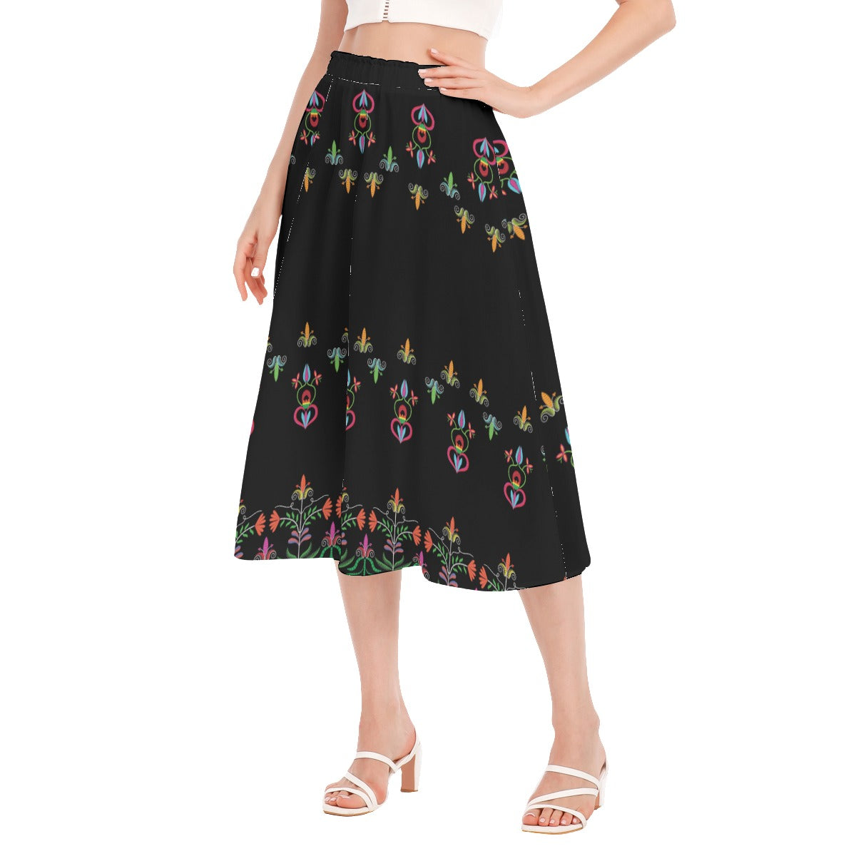 Metis Corn Mother Women's Long Section Chiffon Skirt