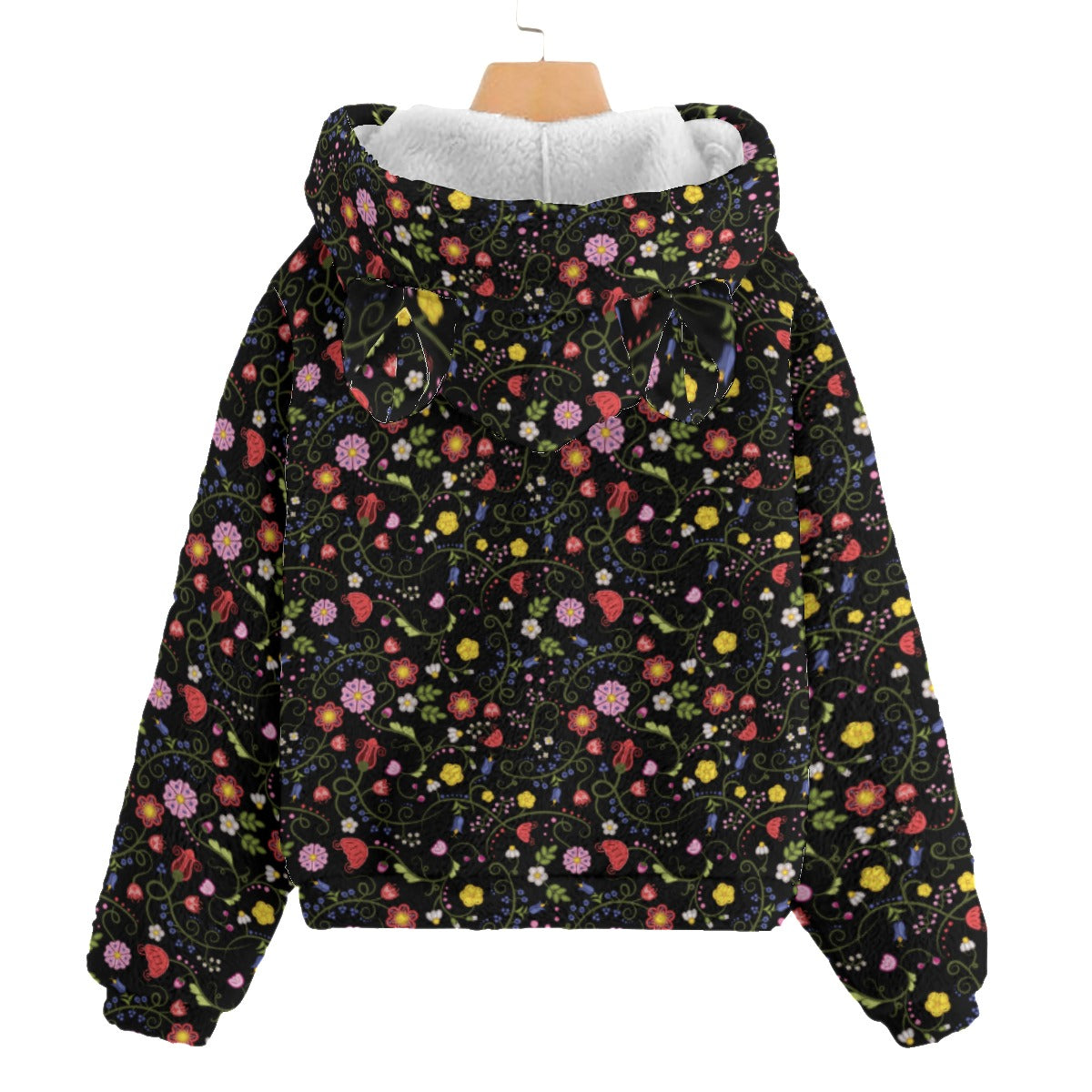 Nipin Blossom Midnight Kid’s Borg Fleece Hoodie With Ear