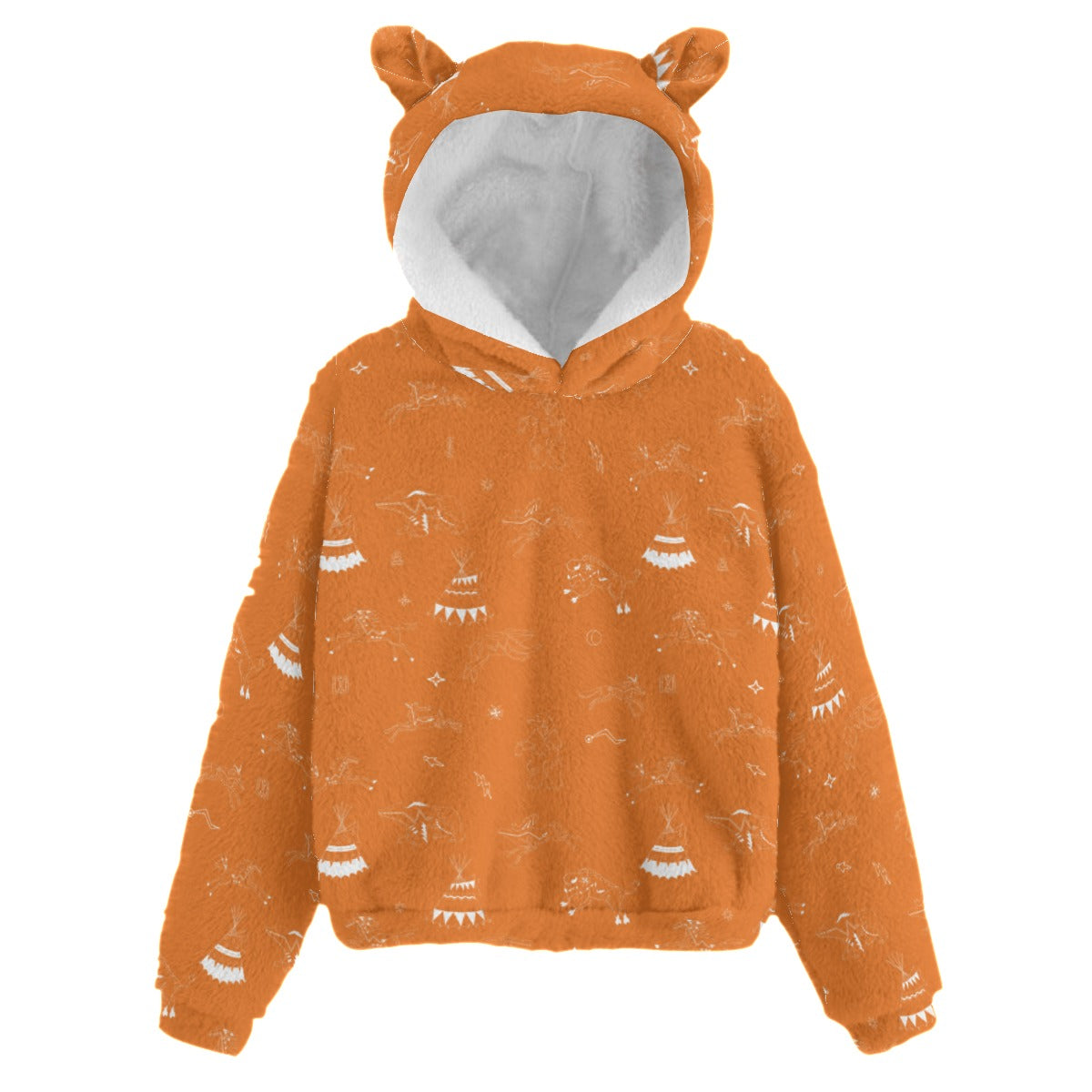 Fleece hoodie with shops ears