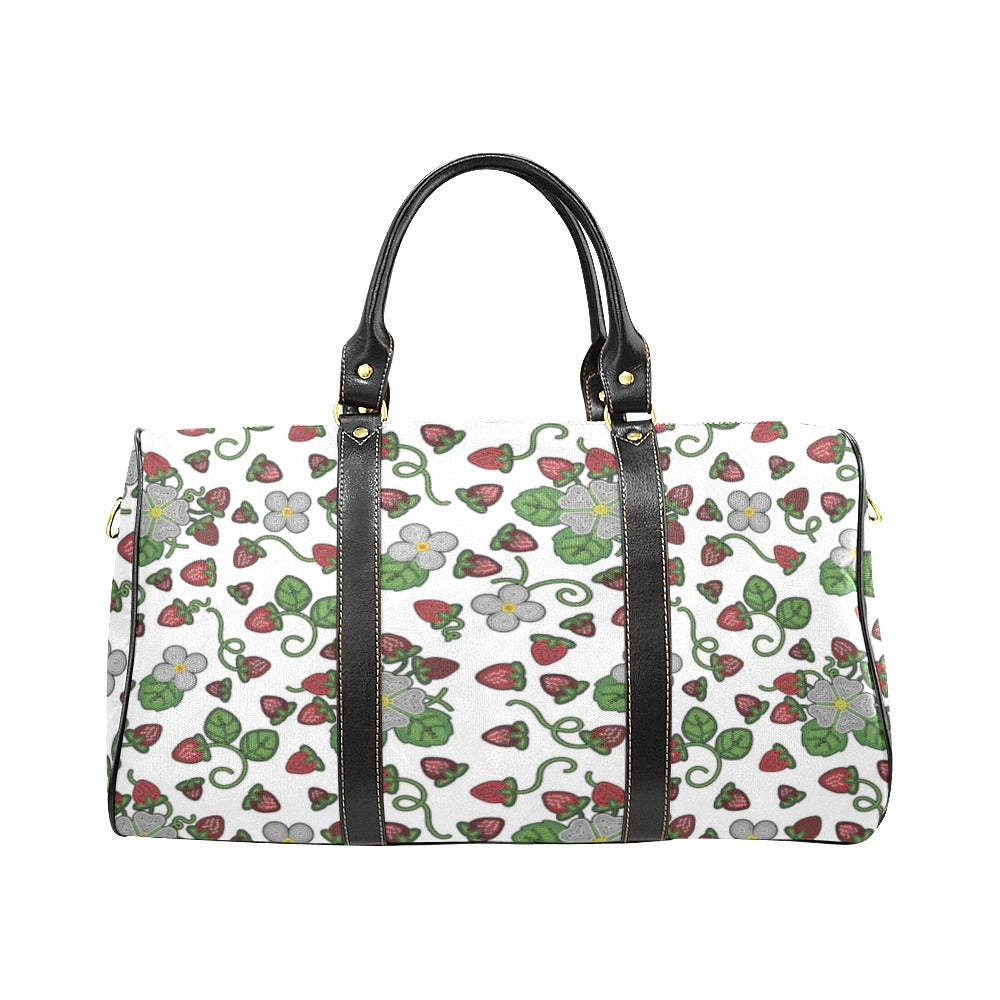 Strawberry Dreams White Waterproof Travel Bag