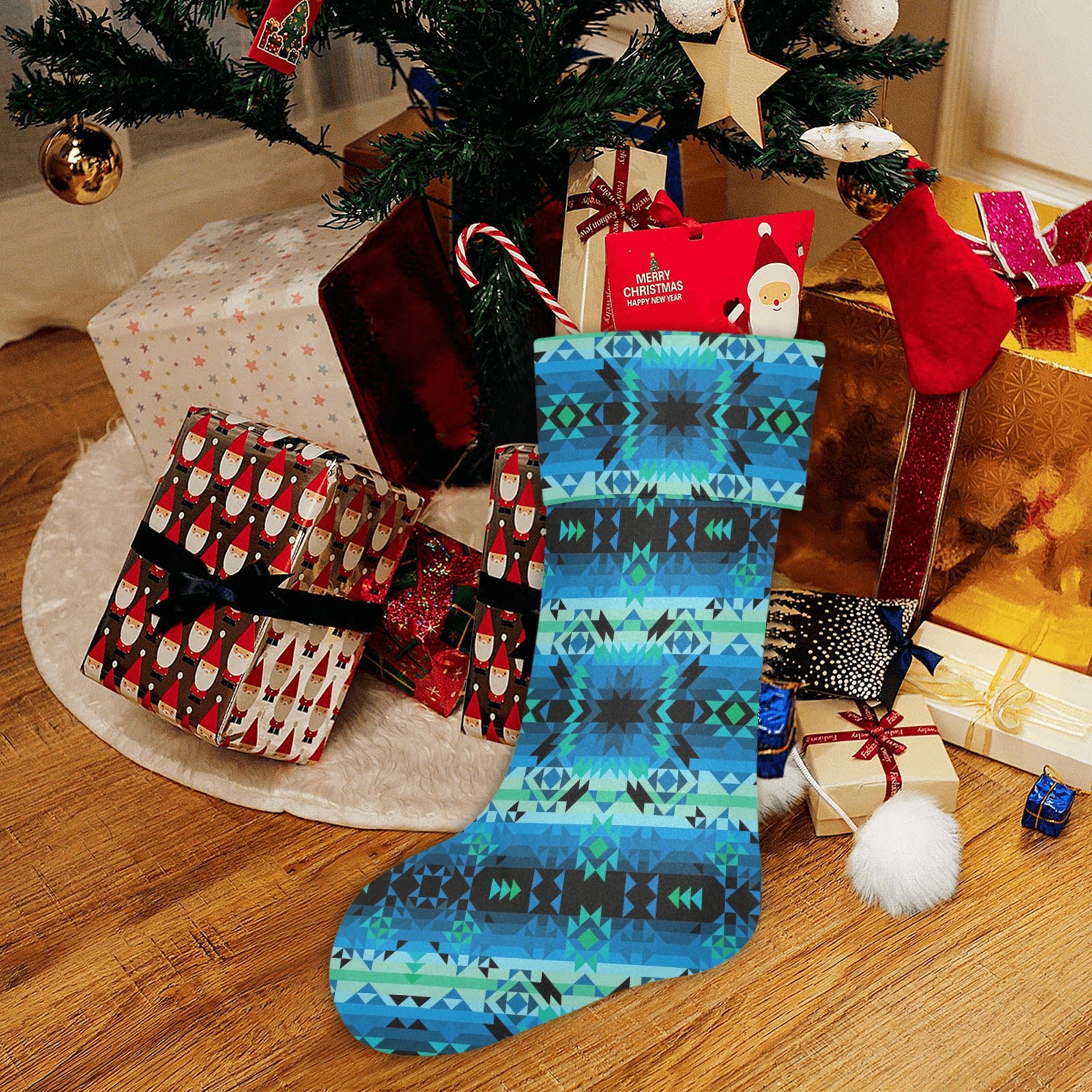 Green Star Christmas Stocking