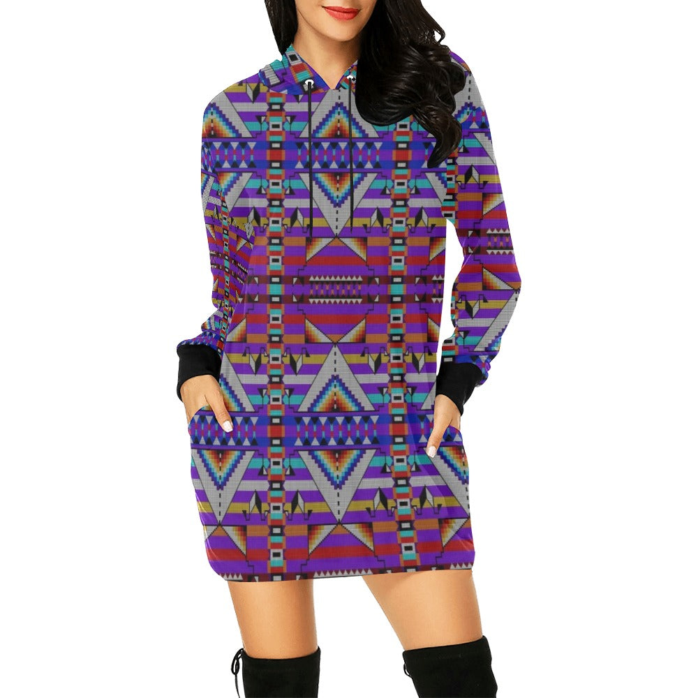 Medicine Blessing Purple Hoodie Dress