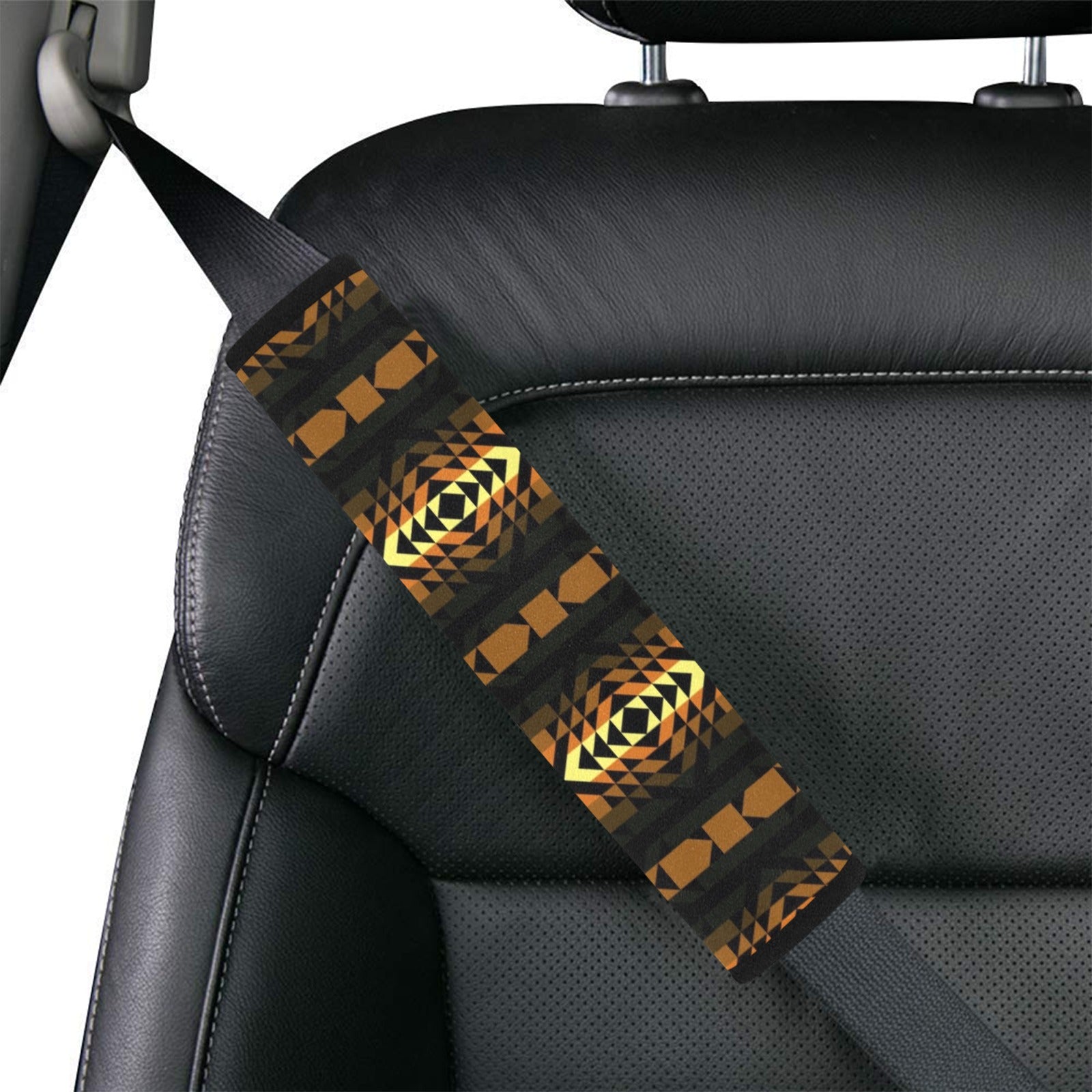 Black Rose Spring Canyon Tan Car Seat Belt Cover 7''x12.6'' (Pack of 2)