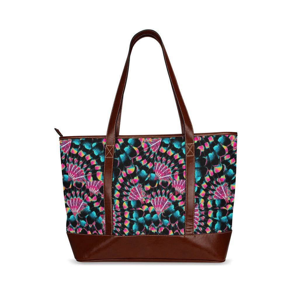 Hawk Feathers Heat Map Tote Handbag