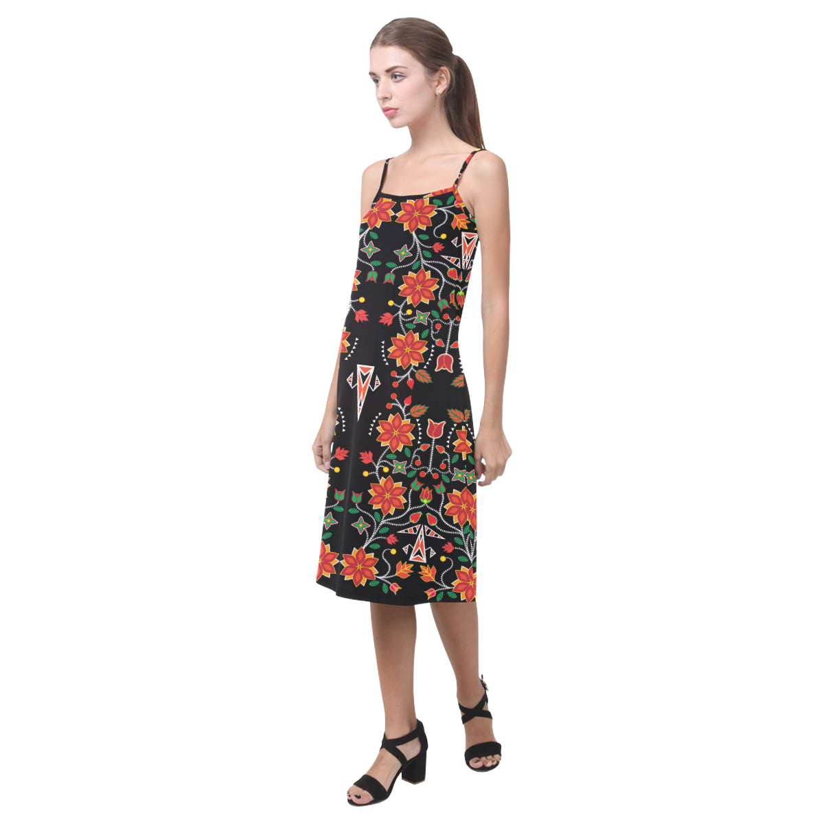 Floral Beadwork Six Bands Alcestis Slip Dress