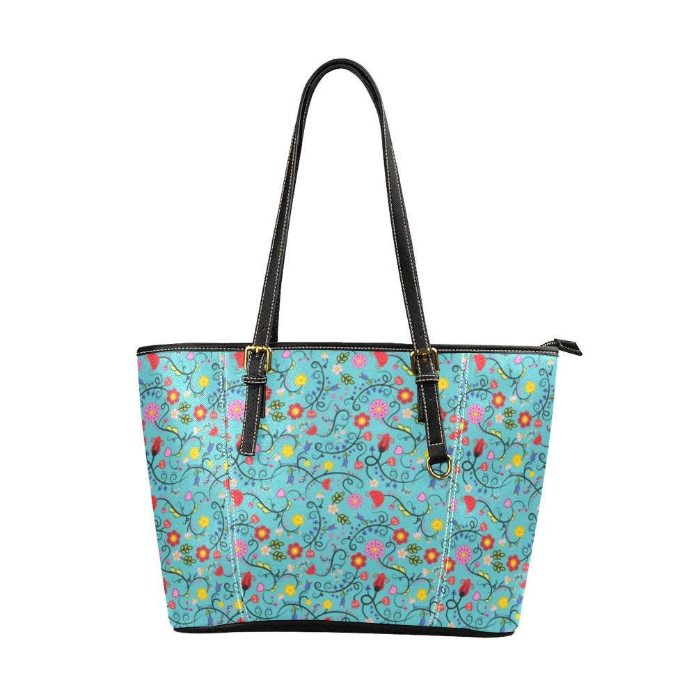 Nipin Blossom Sky Leather Tote Bag/Large