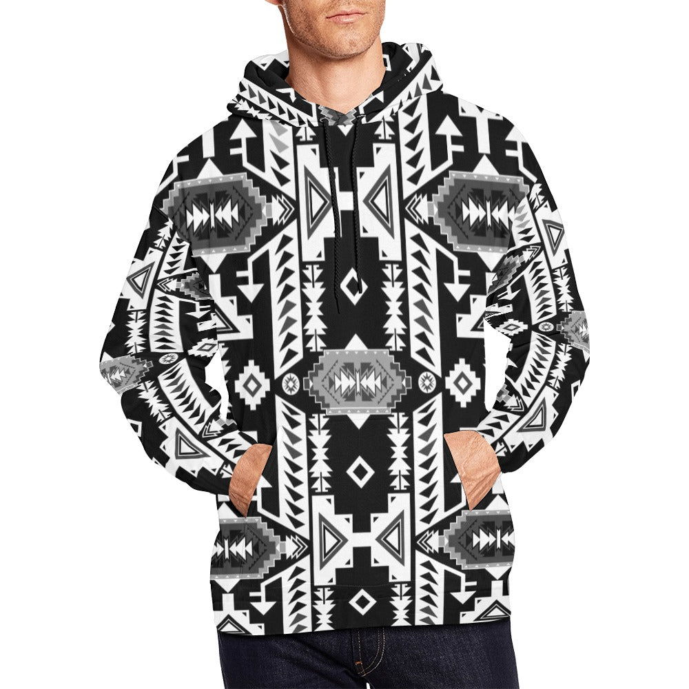 Chiefs Mountain Black and White Hoodie for Men (USA Size)