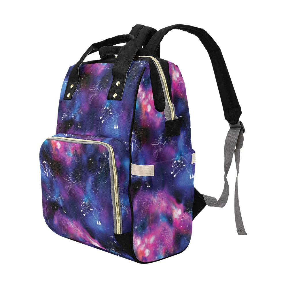 Animal Ancestors 1 Blue and Pink Multi-Function Diaper Backpack/Diaper Bag